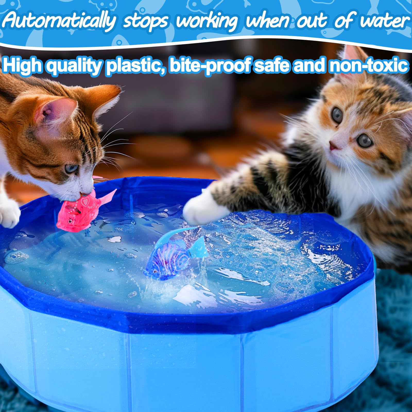 AIERSA Robotic Swimming Fish Cat Toy - Interactive Self-Play Water Toy for Indoor Cats - Fun Enrichment & Exercise Toy for Bored Pets - Perfect for Bathtime Play & Stimulating Natural Hunting Instincts