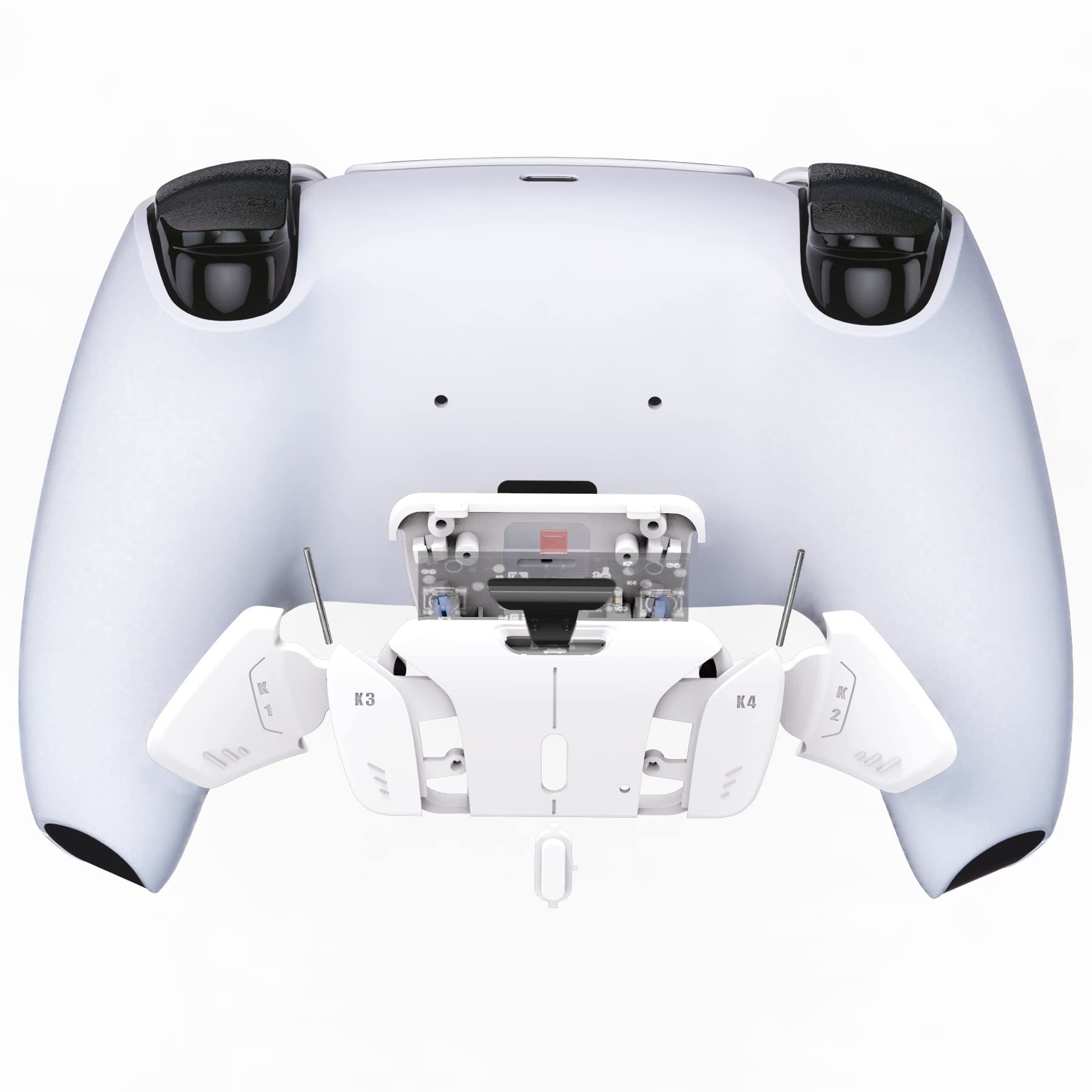 eXtremeRate K1 K2 K3 K4 Back Buttons for PS5 Controller - Replacement Rise4 Remap Kit (White) | No PCB/Cables/Housing | Enhance Gaming Performance for FPS, Racing & Action Games