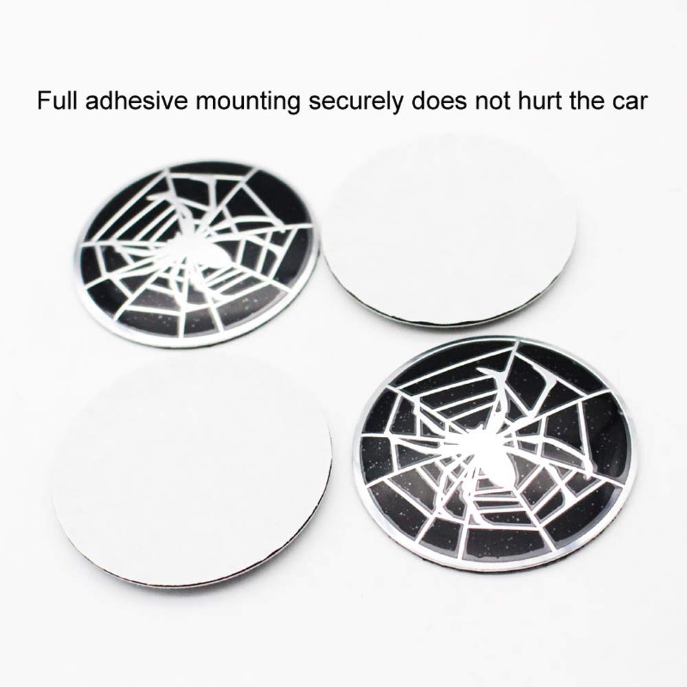 4Pcs Spider Car Wheel Cap Stickers - 58mm Hub Decals for Stylish Ride