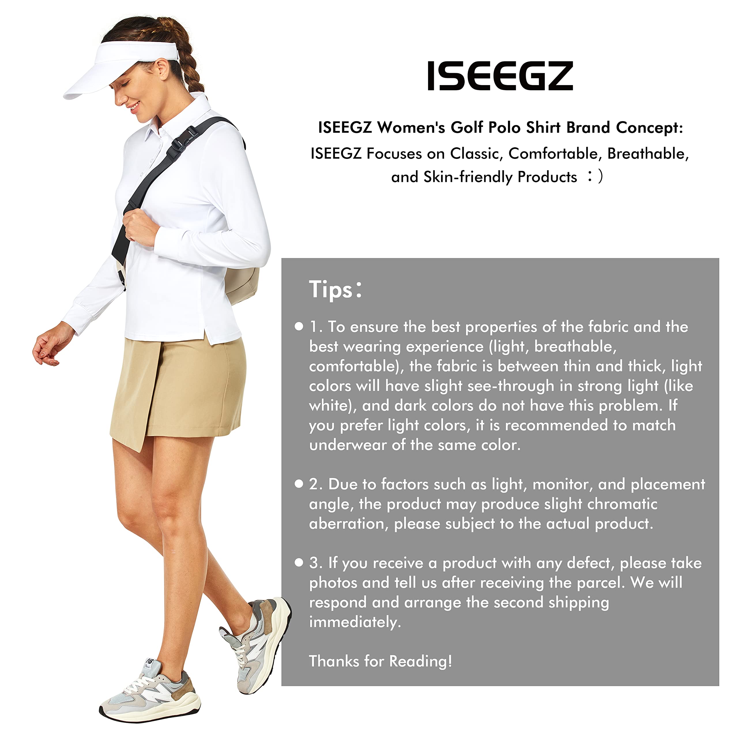 **Women's Lightweight Quick-Dry Golf Polo Shirt - Short & Long Sleeve Options - Breathable Workout & Work Tops for Women - Perfect for Golf, Tennis, Office & Casual Wear**