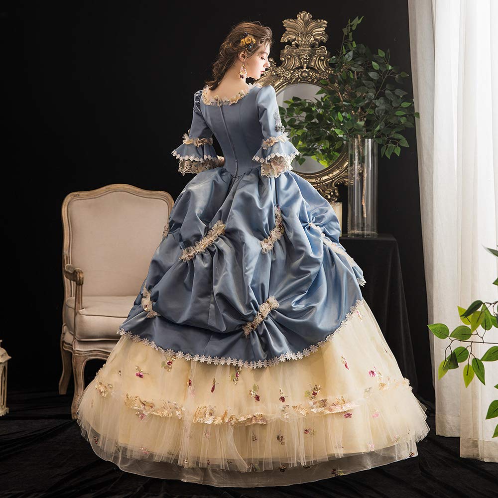 KEMAO Rococo Victorian Baroque Marie Antoinette Dress - Renaissance Period Ball Gown for Cosplay, Historical Reenactment & Themed Parties