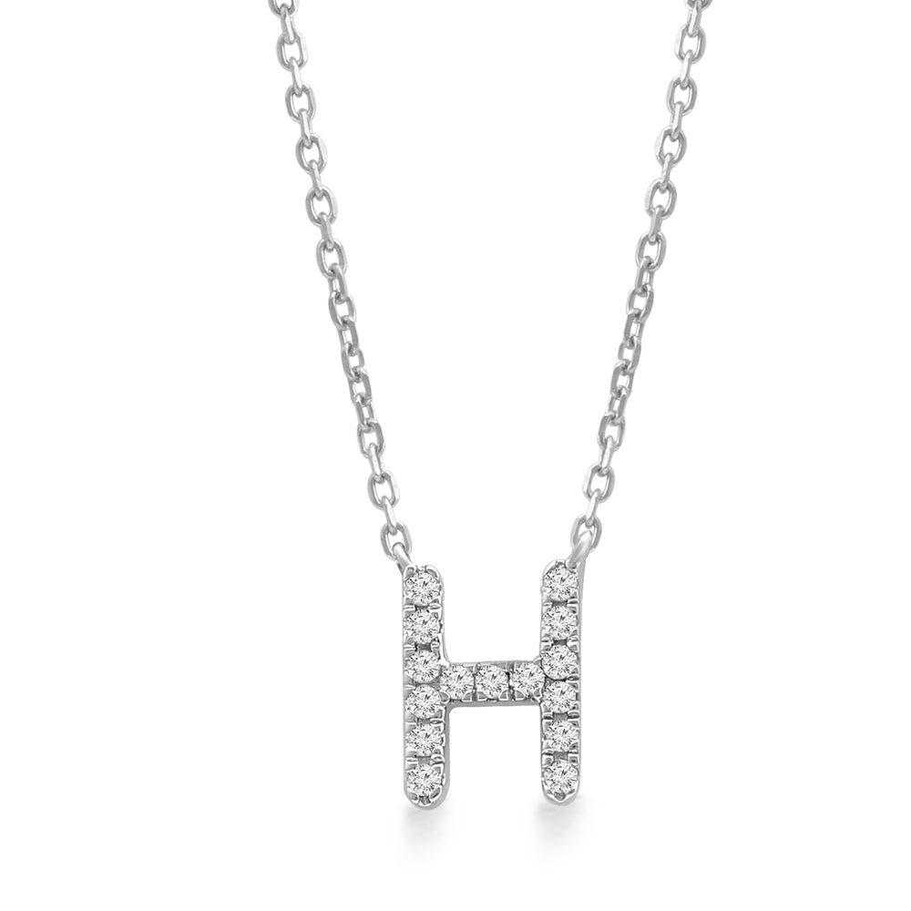 14K Yellow Gold Diamond Initial Charm Necklace - Personalized Classic Jewelry for Women | Perfect Gift for Birthday, Anniversary & Valentine's Day