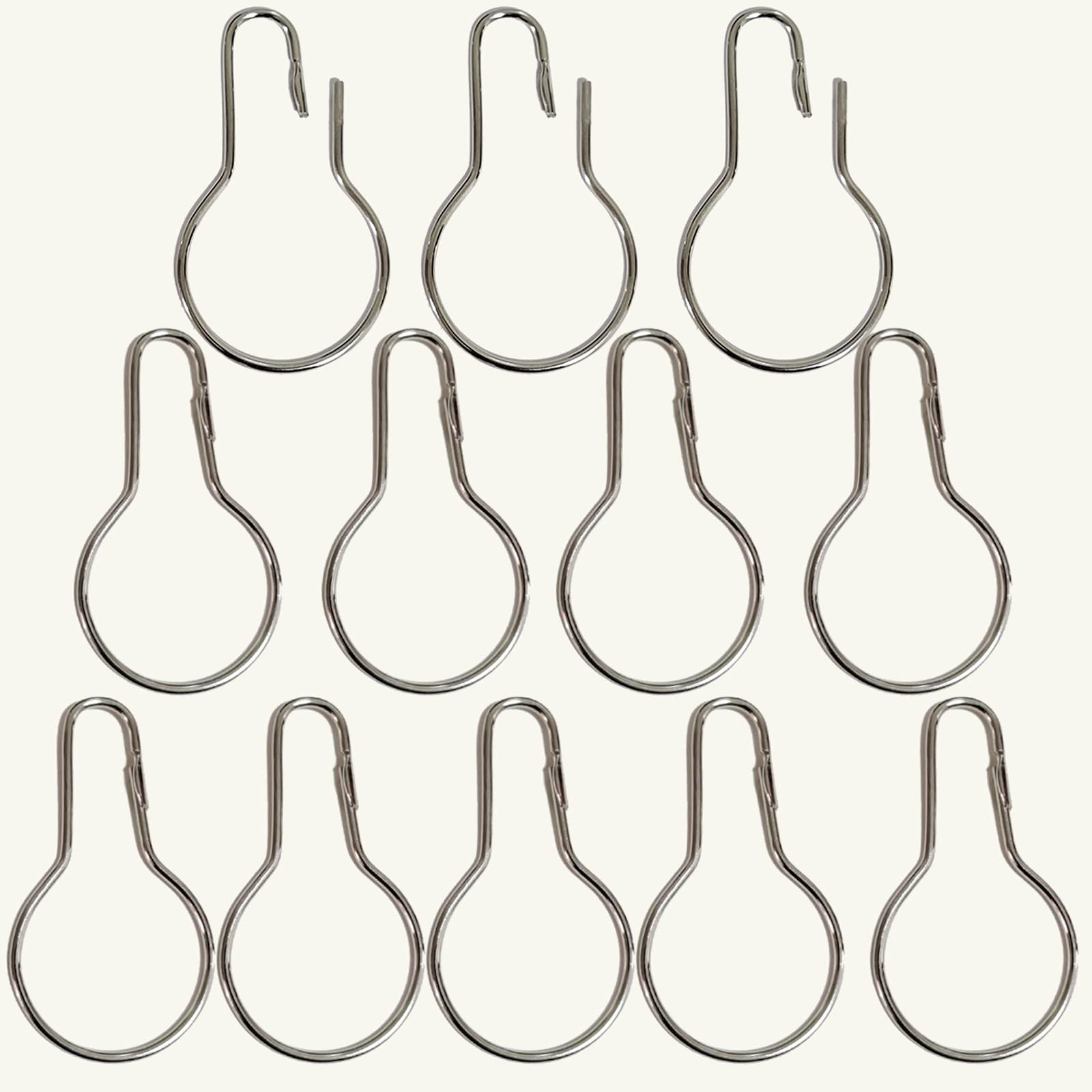 HLCM Rust-Resistant Stainless Steel Shower Curtain Rings & Hooks - 12 Pack Metal Bathroom Shower Curtain Accessories for Shower Rod - Perfect for Bathroom Decor & Home Upgrade