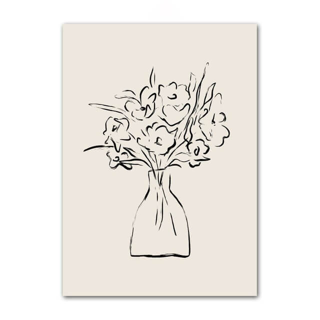 Minimalist Outline Art Canvas Posters - Modern Abstract Wall Decor for Living Room, Bedroom & Office - Perfect for Home & Office Decor