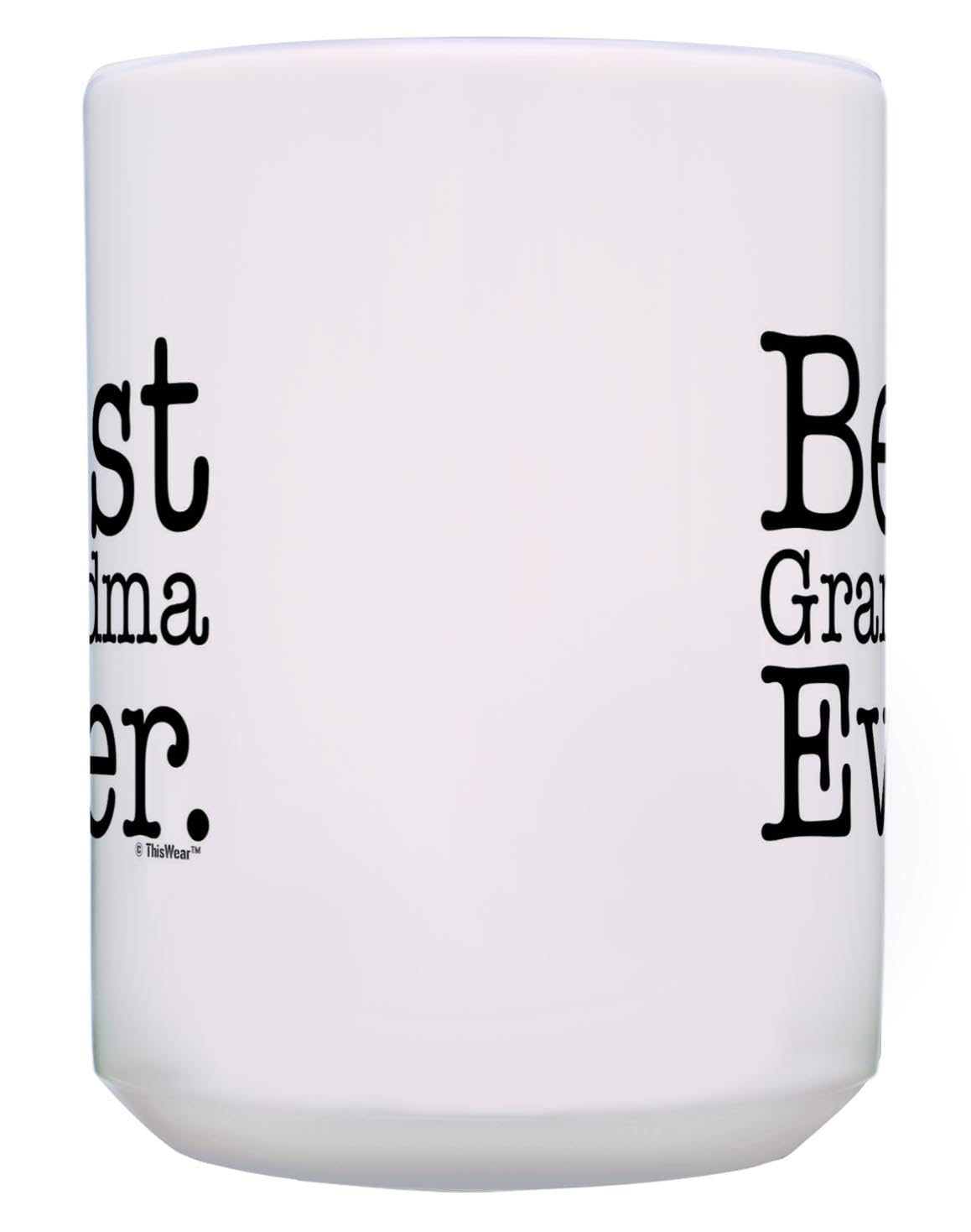 Best Grandma Ever Gifts - 2 Pack 15oz Ceramic Coffee Mugs & Tea Cups for Grandmother & Granddaughter - White - Perfect for Mother's Day, Birthday & Family Gatherings