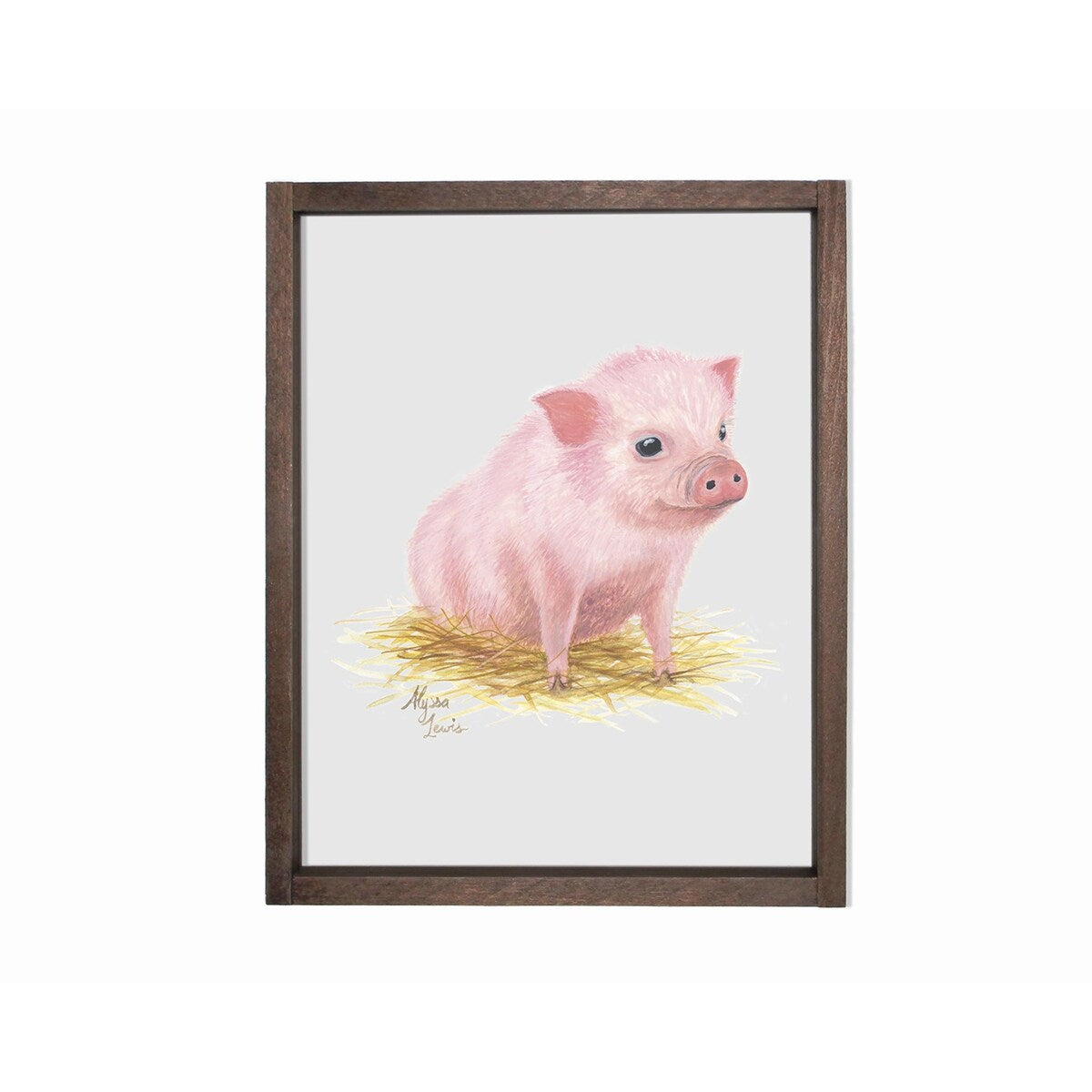 Barnyard Littles Piglet Individual Farmhouse Sign - 13 x 19 Inches Multi-Color Rustic Decor for Kitchen, Nursery, or Country Home