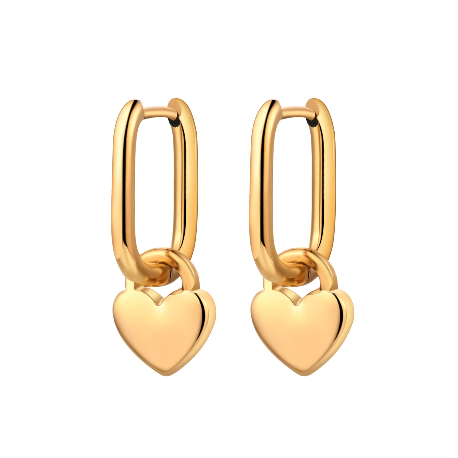 18K Gold Filled Tiny Heart Drop Dangle Earrings for Women - Elegant Huggie Hoop Earrings, Dainty Gold Jewelry Gift for Her | Perfect for Date Night, Parties & Everyday Wear