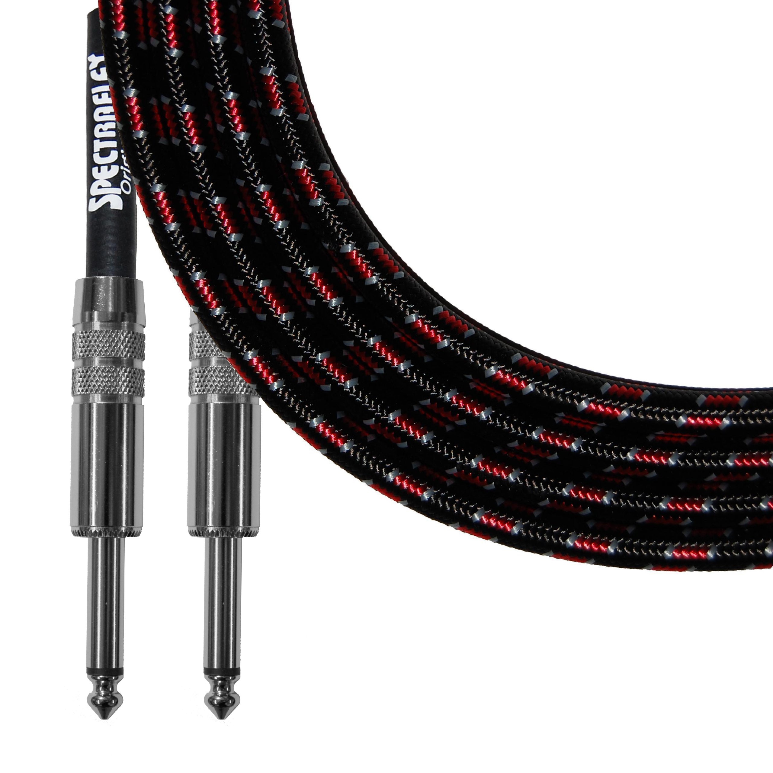 Premium Braided Speaker Cable - 3 Feet High-Quality Audio Wire for Home Theater & Stereo Systems - Durable Red Oxygen-Free Copper (OFC) Cord for Crystal Clear Sound - Perfect for Surround Sound, Gaming & Music Setups