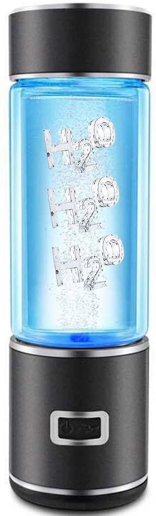 Portable Hydrogen-Rich Water Bottle with SPE PEM Technology - USB Rechargeable Alkaline Water Ionizer Generator for Home, Office & Travel - Glass Hydrogen Water Cup for Health & Hydration | Perfect for Gym, Hiking & Daily Wellness