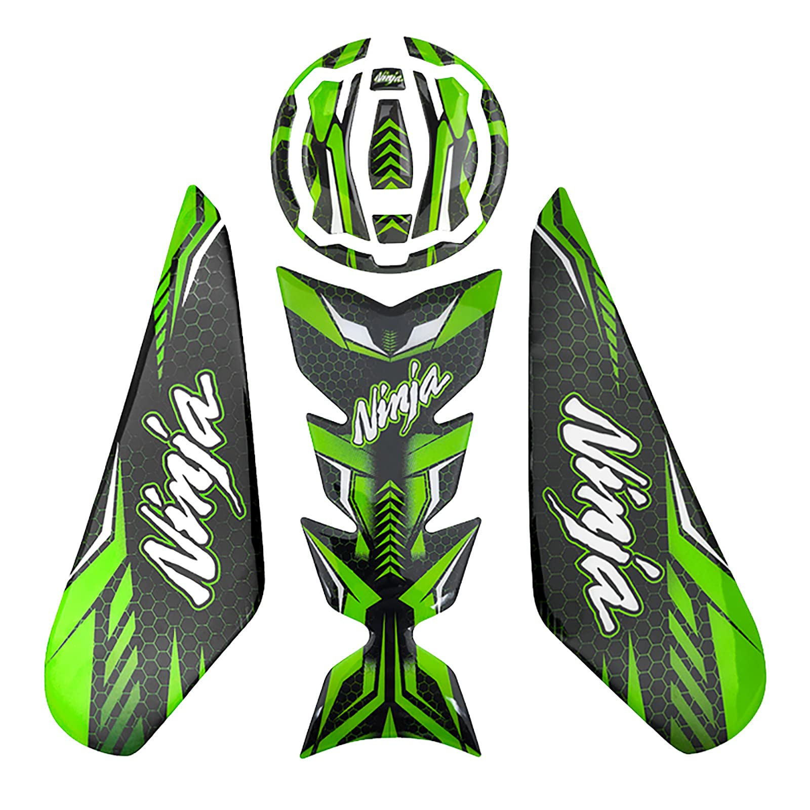 Anti-Slip Motorcycle Gas Tank Sticker Set - Kawasaki Ninja 400 Fuel Tank Protector Pads with Traction Grip & Scratch Resistance - Perfect for Sport Bike Riding and Daily Commuting