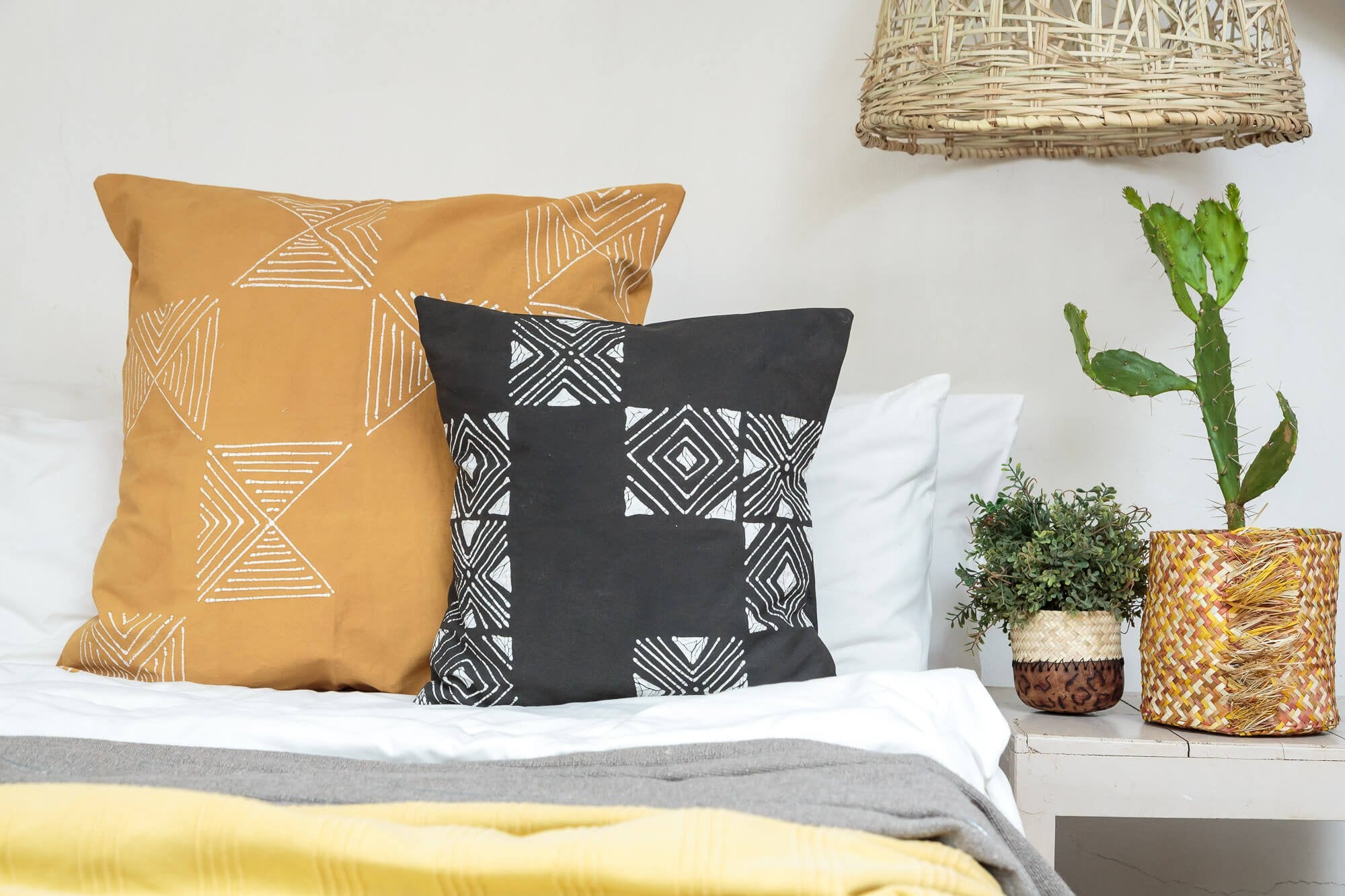 Matika Mustard Grid Cushion Cover - Stylish Decorative Pillow Case for Sofa, Bed & Home Decor - Perfect for Living Room, Bedroom & Dorm Room