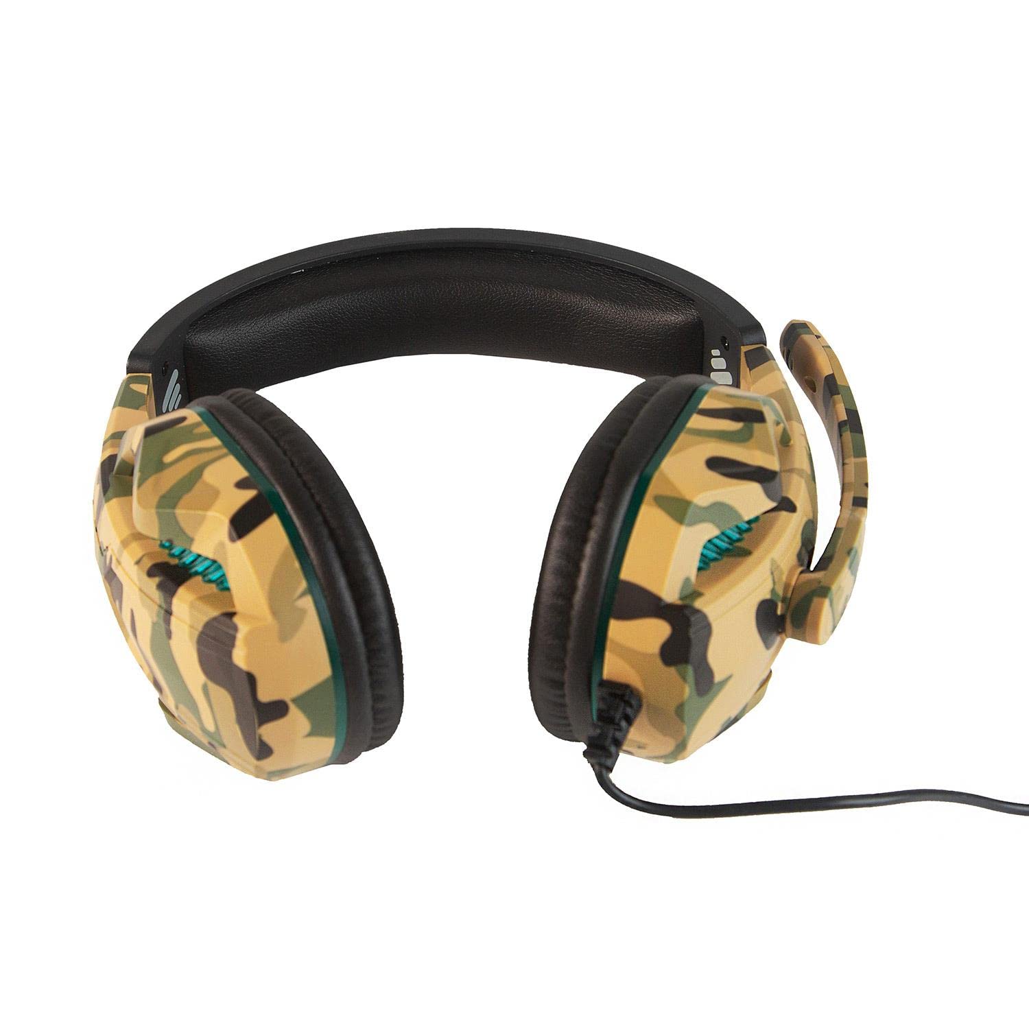Vybe LED Gaming Headset with Camouflage Design - Compatible with PlayStation, Xbox & PC - Wired Over-Ear Headphones with Adjustable Boom Mic & AUX-in Support - Perfect for FPS, Streaming & Multiplayer Gaming