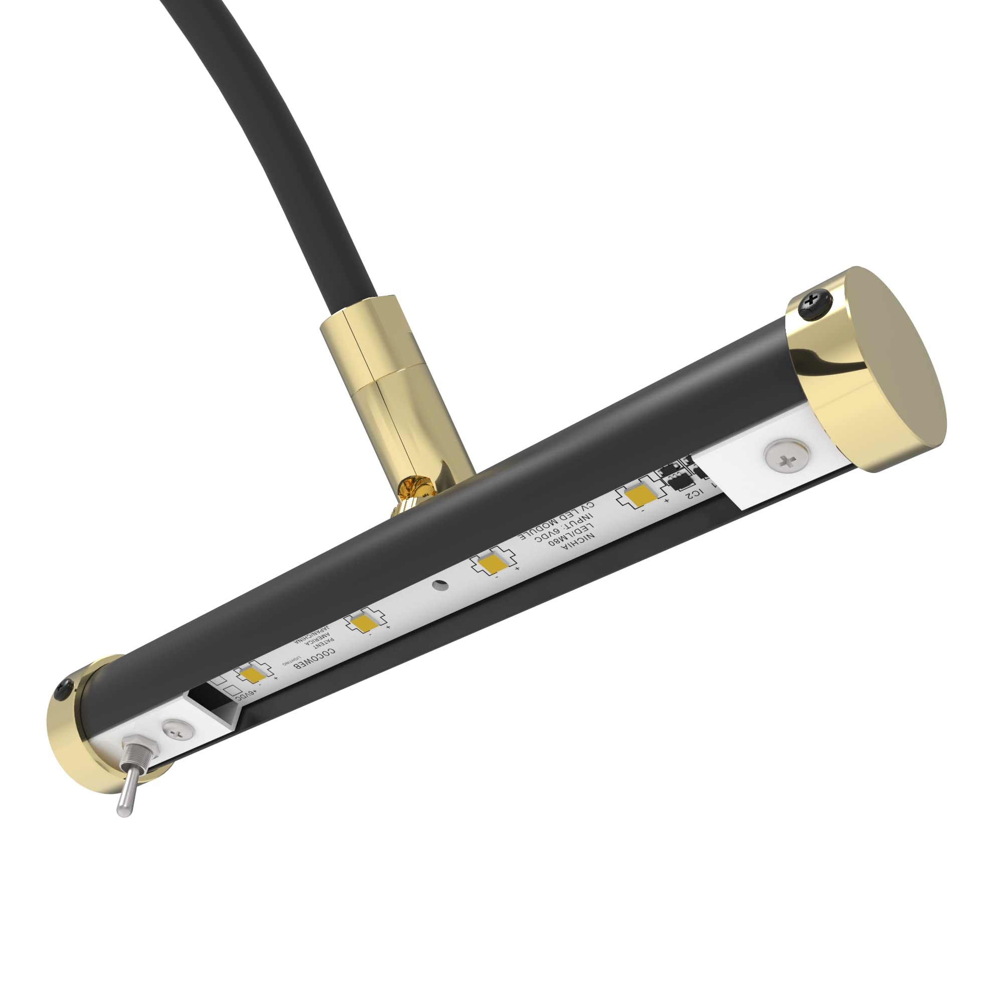 Cocoweb 6 Inch Tru-Slim Adjustable LED Picture Light - Oil Rubbed Bronze Finish, 2700K Warm White, Plug-in with Toggle Switch, Sleek Compact Design for Artwork, Paintings & Wall Decor