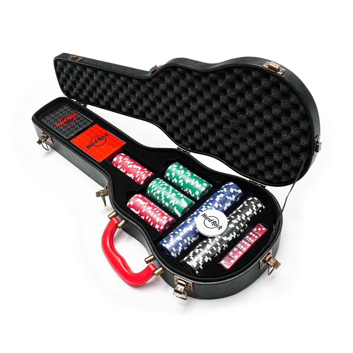 Hard Rock Guitar Shaped Poker Set with Black Case - Perfect for Casino Nights, Music Lovers & Themed Parties