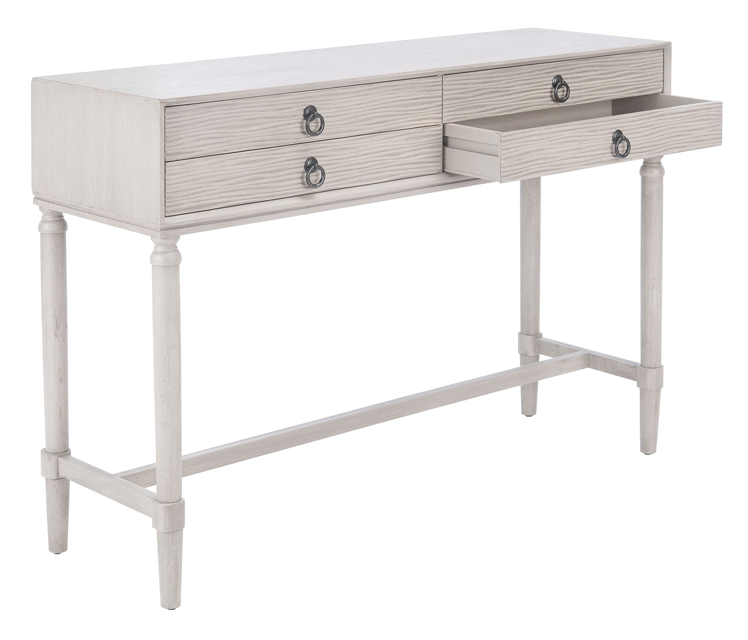 Safavieh Aliyah Greige 4-Drawer Console Table - Modern Entryway Furniture for Hallway, Living Room & Bedroom Storage