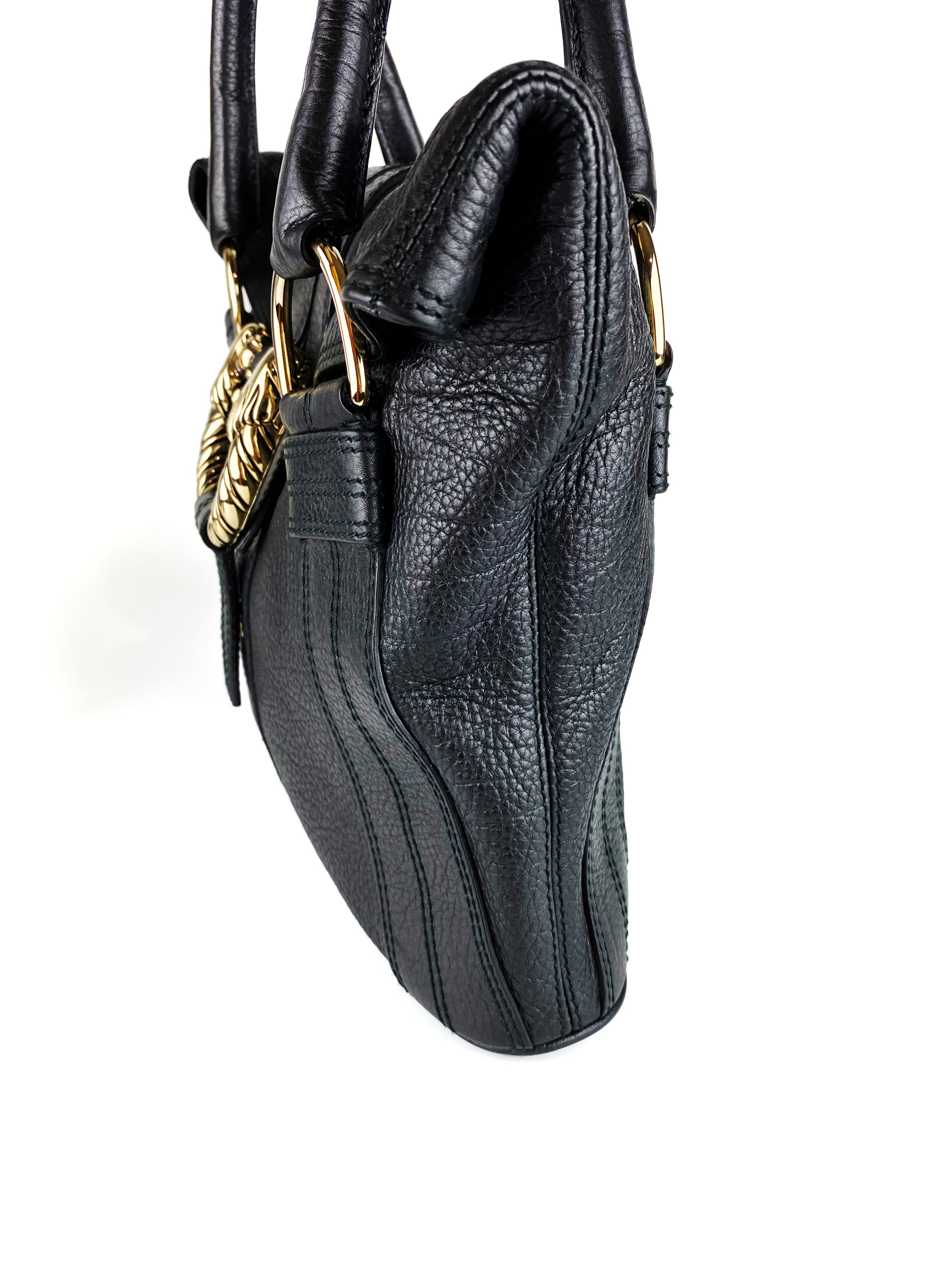Bvlgari Black Leoni Lion Bag - Luxury Leather Handbag for Women | Perfect for Evening Parties, Date Nights & Special Occasions