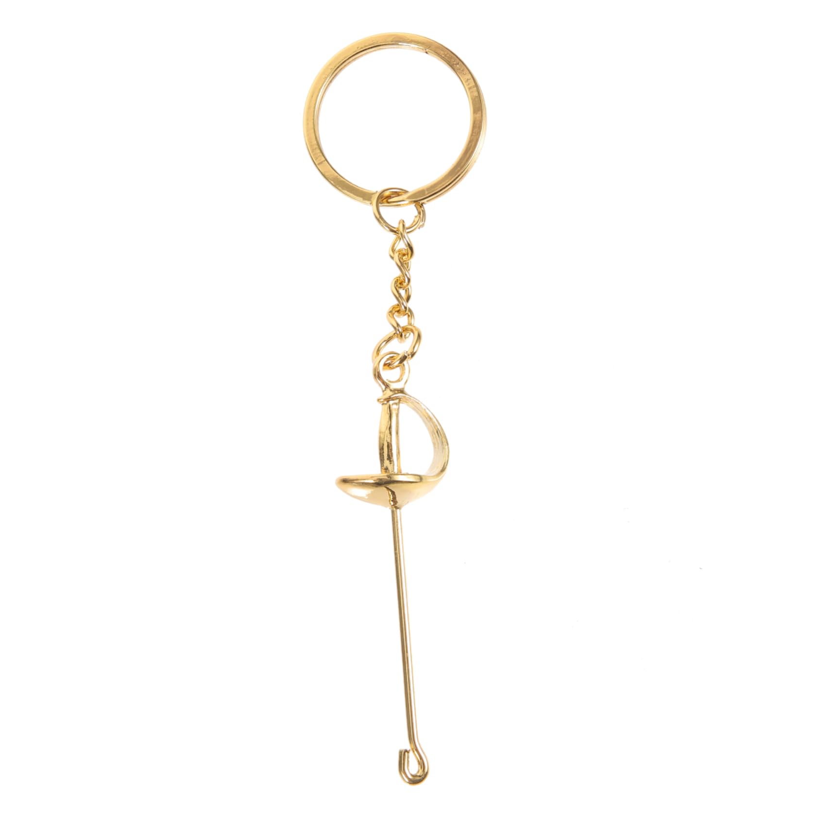 KOMBIUDA 4pcs Metal Fencing Keychains - Golden Hanging Souvenir Key Rings for Sports Enthusiasts and Gift Giving