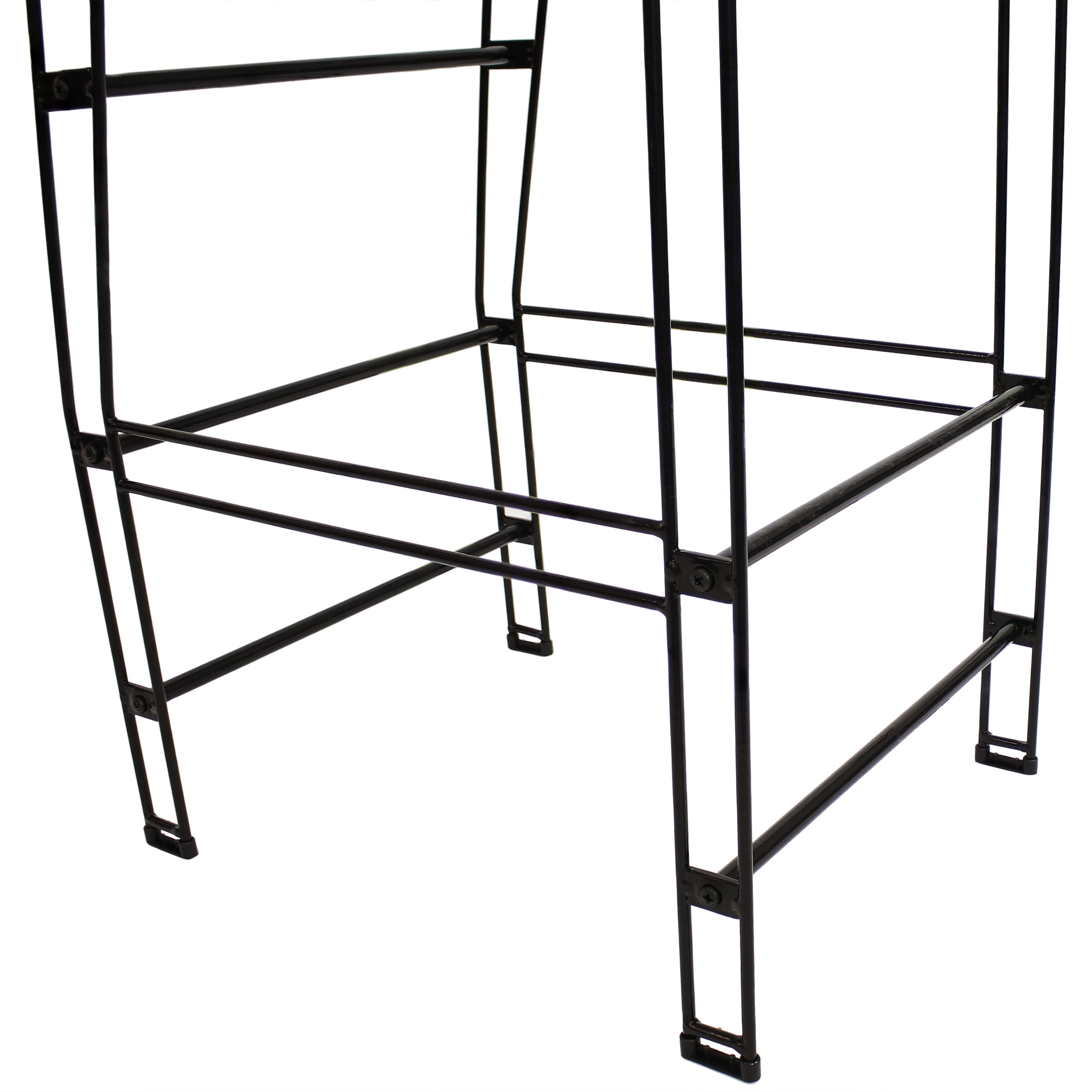 Modern Black Metal Wire Bar Stool for Outdoor & Indoor Use - Patio, Poolside, Garden, or Kitchen Counter Height Seating