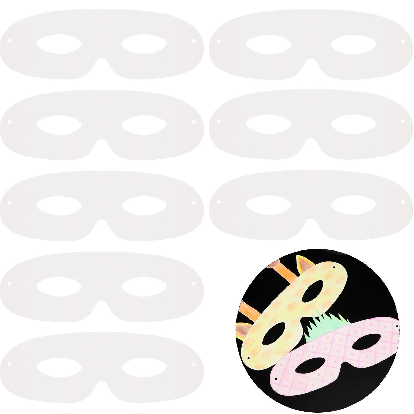 80-Pack White Die-Cut Mardi Gras Mask Craft Paper - DIY Masquerade Masks, Blank Eye Masks for Kids, Party Decorations & Costume Accessories - Perfect for Carnival Celebrations, School Projects & Halloween Costume Making