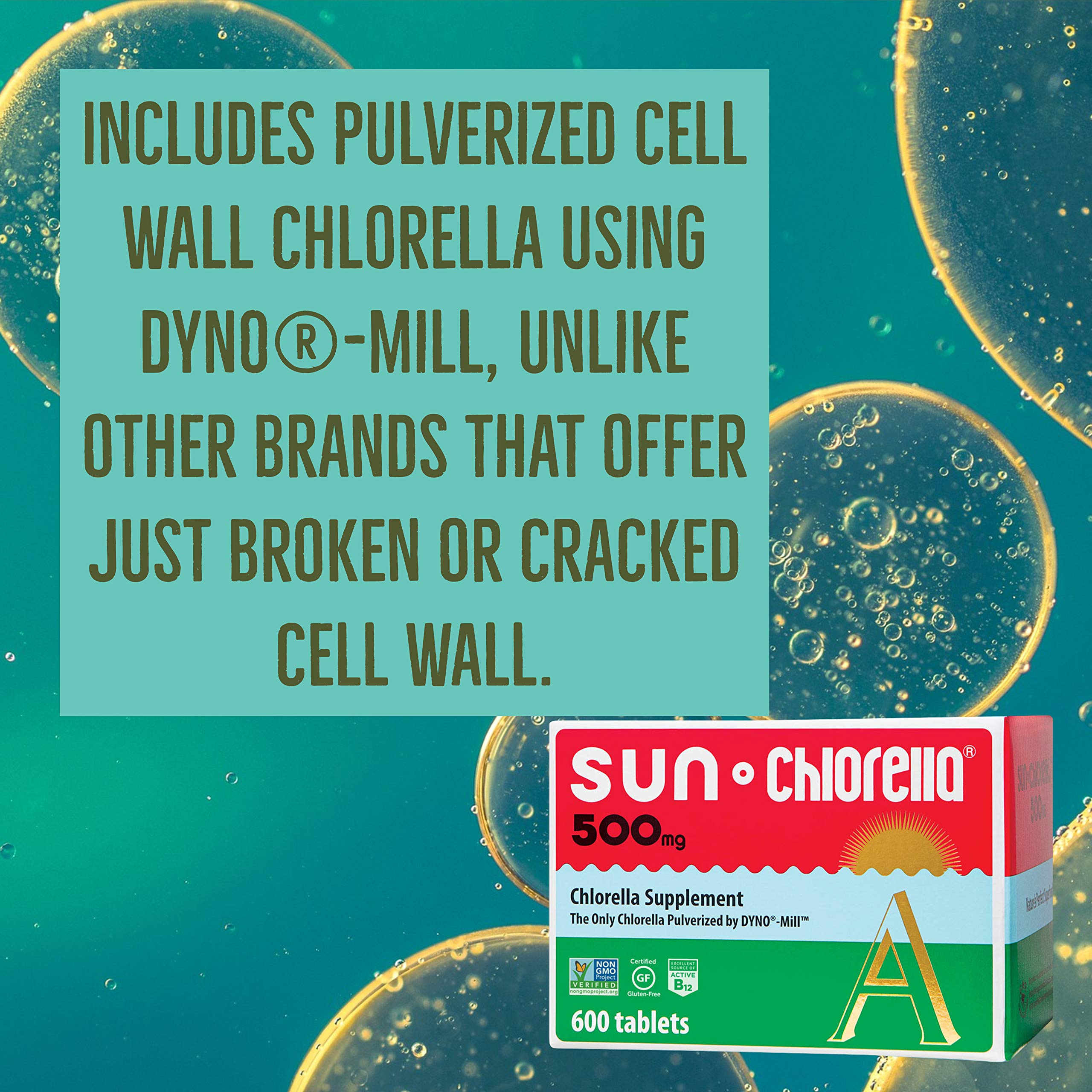 Sun Chlorella Twice As Nice Bundle - 600 Tablets & 10x6g Packets of 500mg Green Algae Superfood Supplement for Whole Body Wellness | Detox, Immune Support & Energy Boost | Perfect for Daily Health Routine & Active Lifestyle