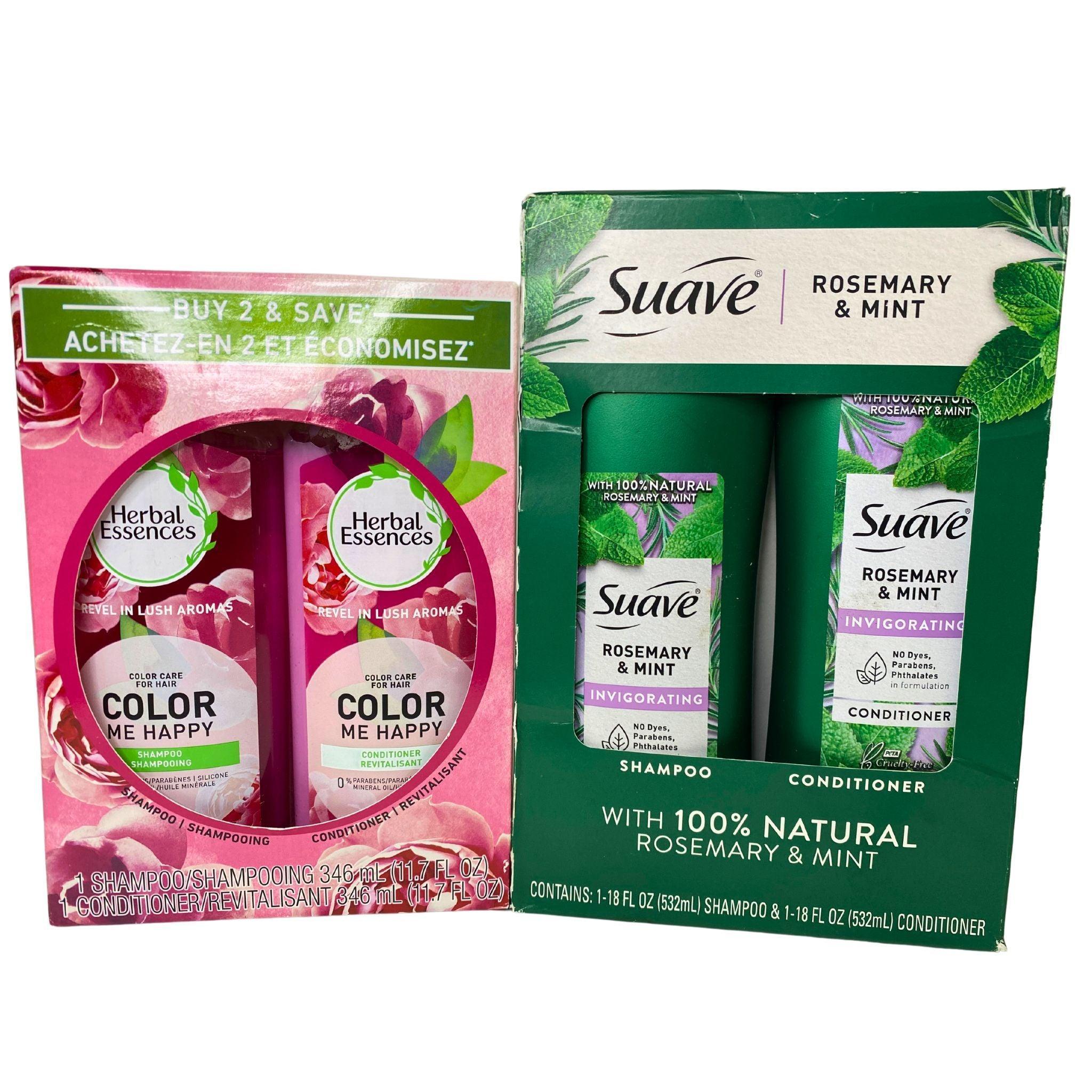 Herbal Essences, Dove & Suave Shampoo and Conditioner Set - 22 Piece Bulk Hair Care Bundle for Women & Men - Perfect for Salons, Gyms, Hotels & Home Use