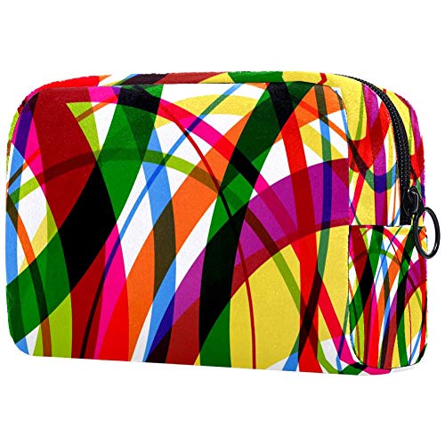 Colorful Abstract Cosmetic Bag - Waterproof Makeup Pouch for Women & Girls | Travel Toiletry Organizer | Perfect for Gym, Vacation & Daily Use