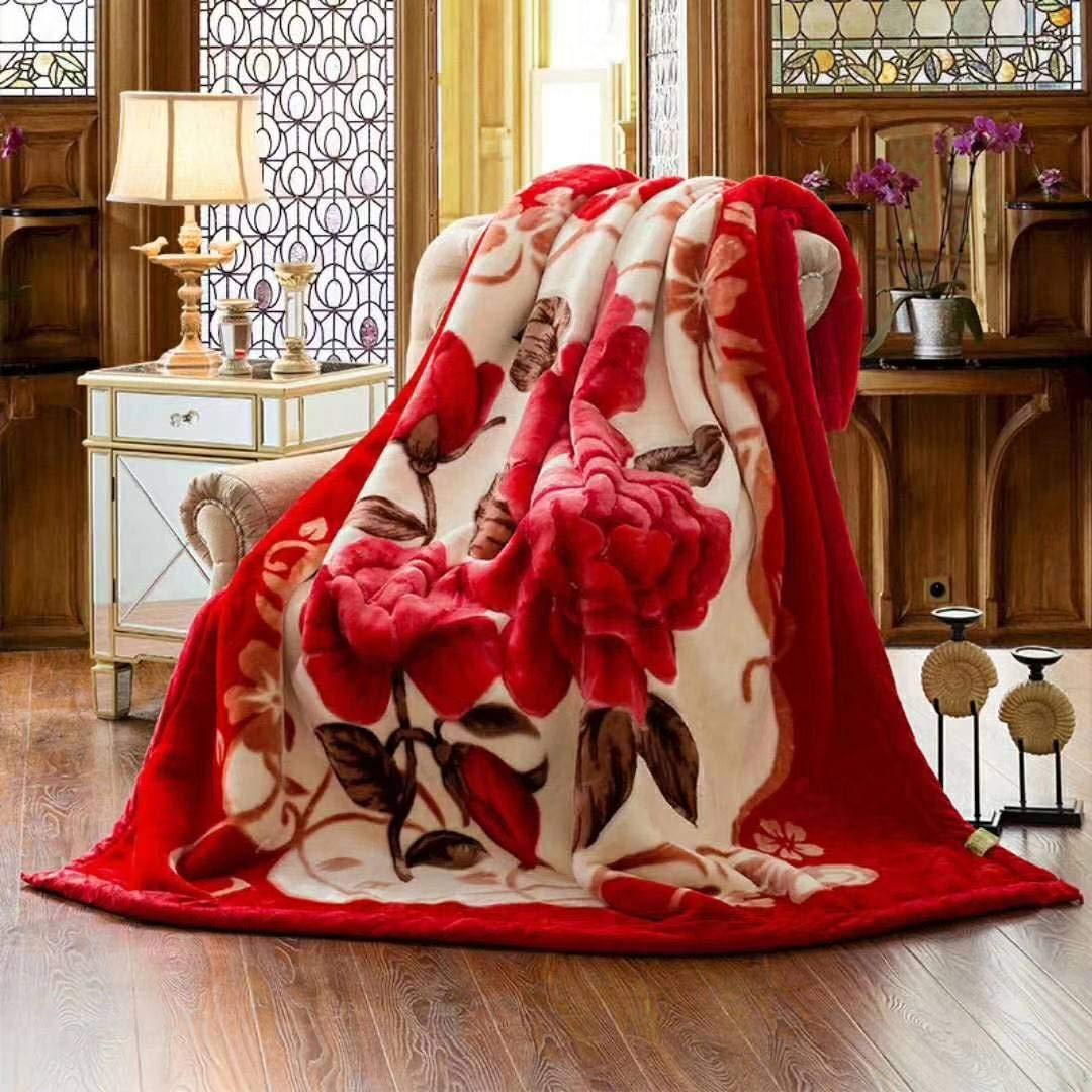 Velour Bed Throw Blankets - Ultra Soft Fluffy Warm Fleece Blanket for Bed & Sofa - Velvety Plush Bedspread (79x91 inches, 4kg) - Perfect for Cozy Winter Nights, Home Decor & Gift Giving