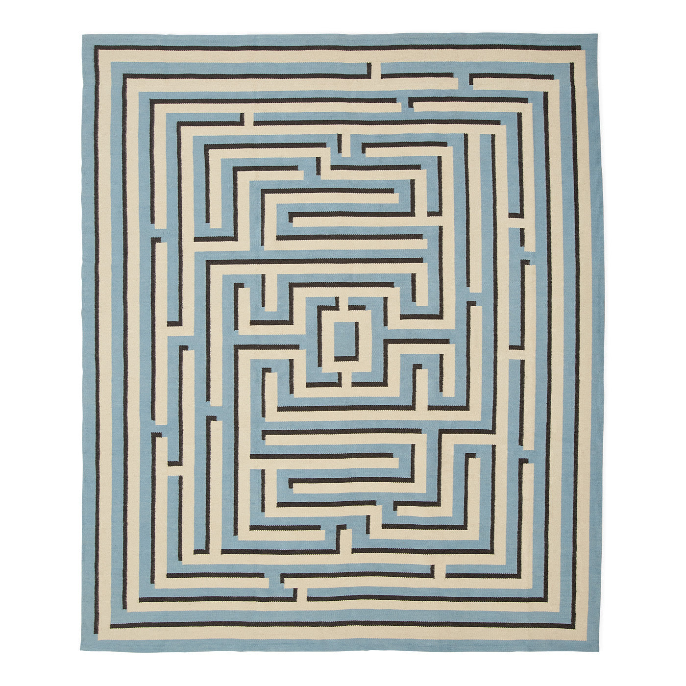 Labyrinth Flatweave Rug - Non-Slip Bohemian Area Rug for Living Room, Bedroom & Dorm - Soft Geometric Design Home Decor