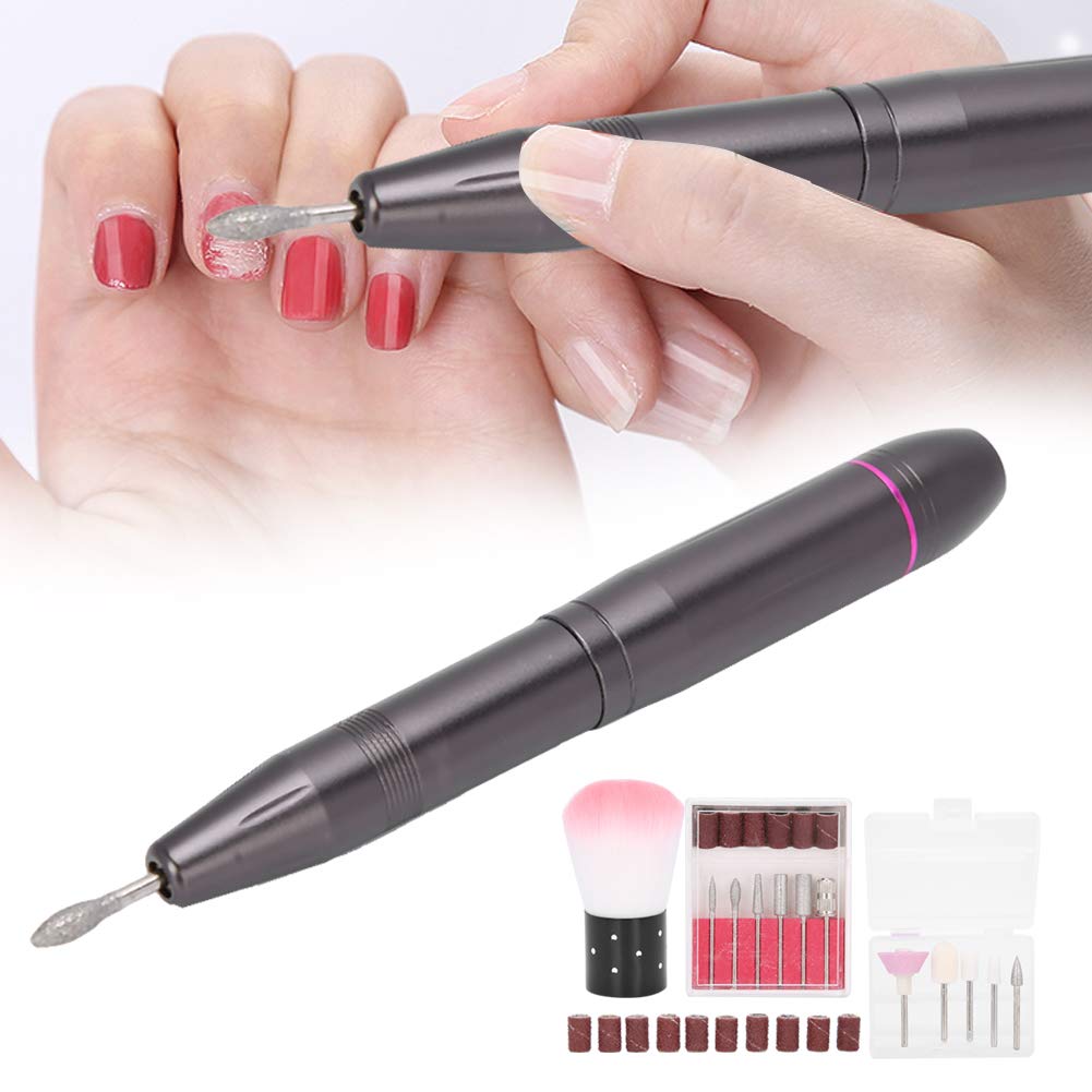 Professional Nail Grinder & Drill Pen - Dark Gray & Pink, Lightweight & Safe for Home & Salon Manicures | Perfect for Nail Care, Grooming Pets, and DIY Beauty Treatments