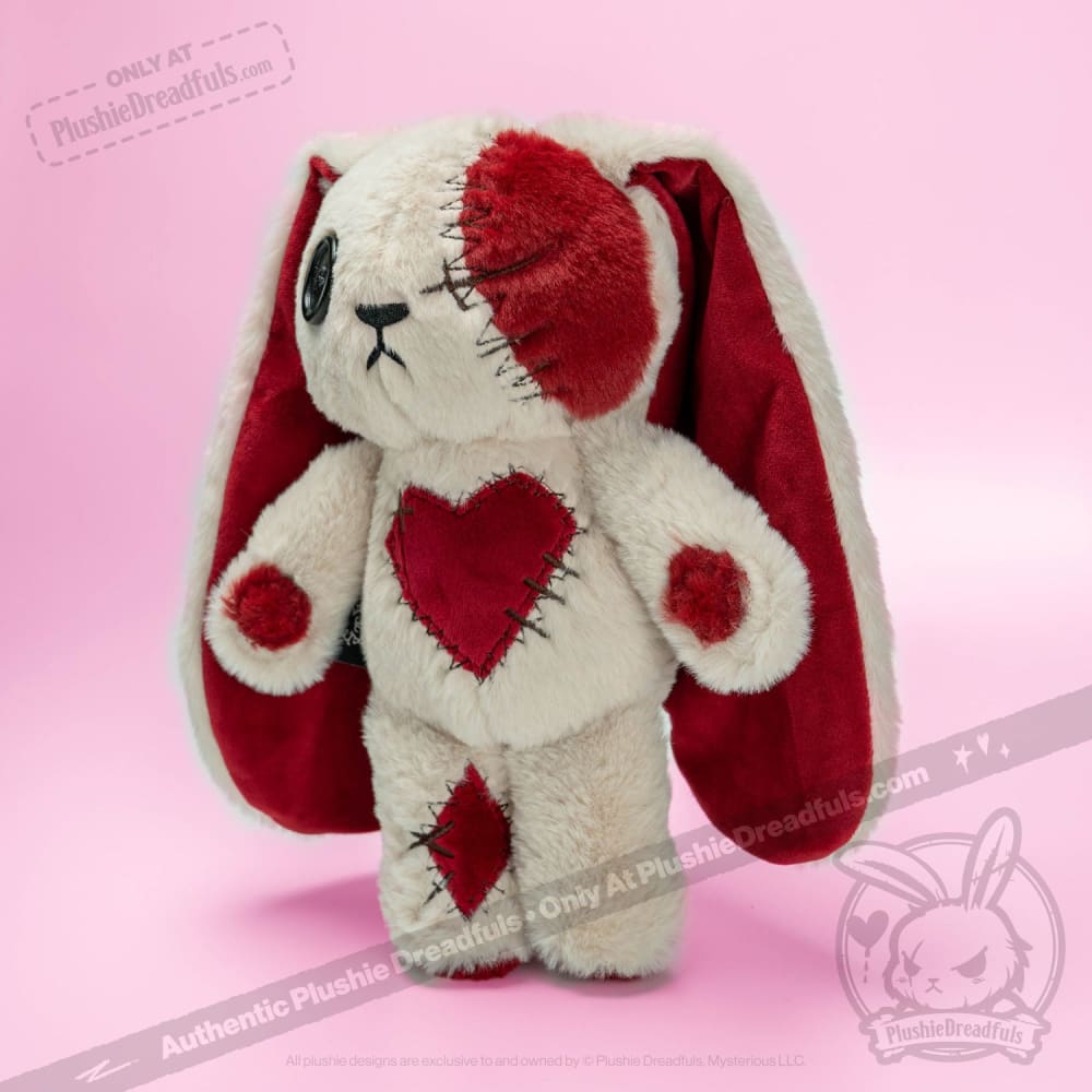 Plushie Dreadfuls Love Rabbit Stuffed Animal - Soft Cuddly Bunny Plush Toy for Kids, Valentine's Gift, Anxiety Relief & Bedroom Decor