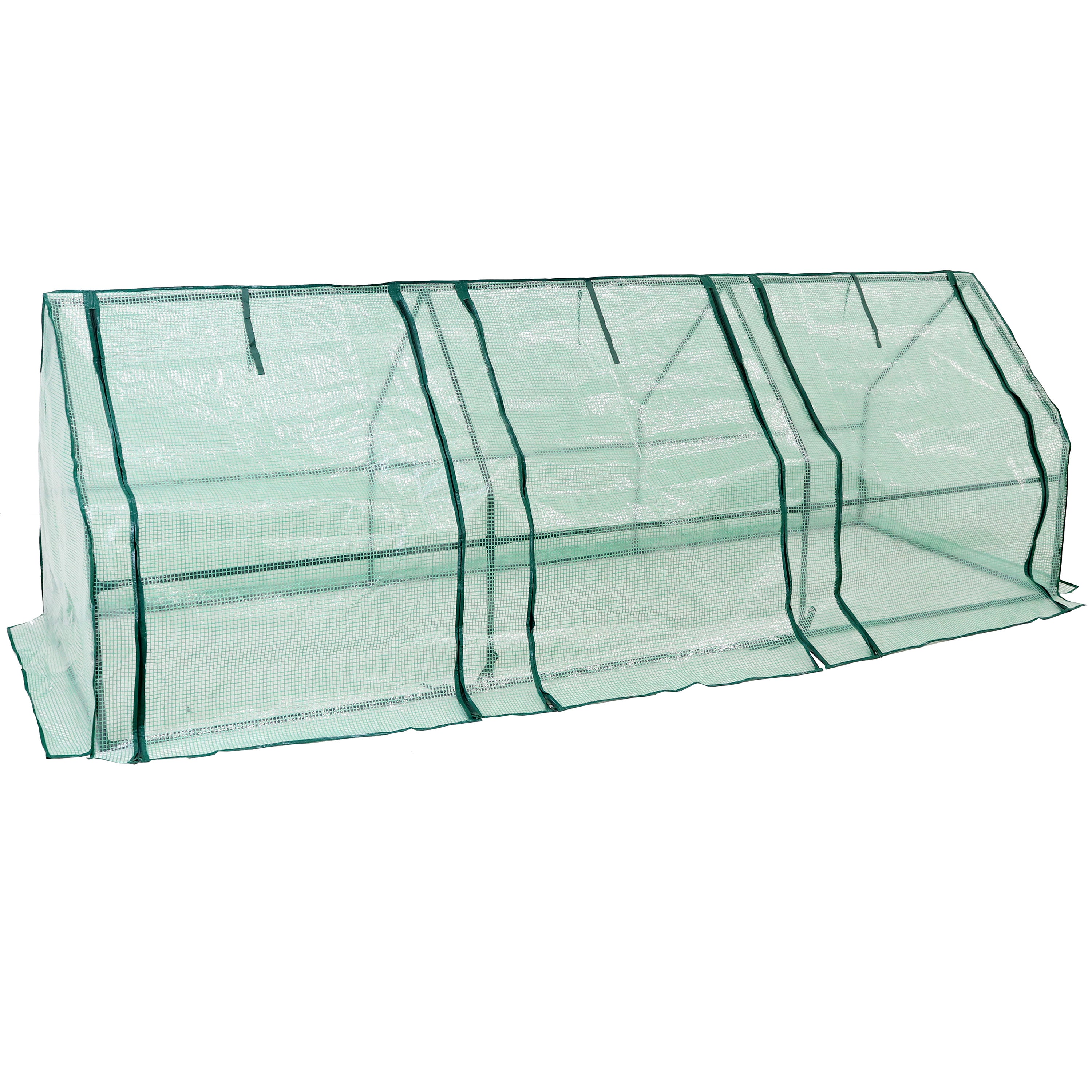 Sunnydaze Mini Cloche Greenhouse with Zippered Doors for Seedlings - Green | Indoor & Outdoor Plant Protection for Gardens, Balconies & Patios