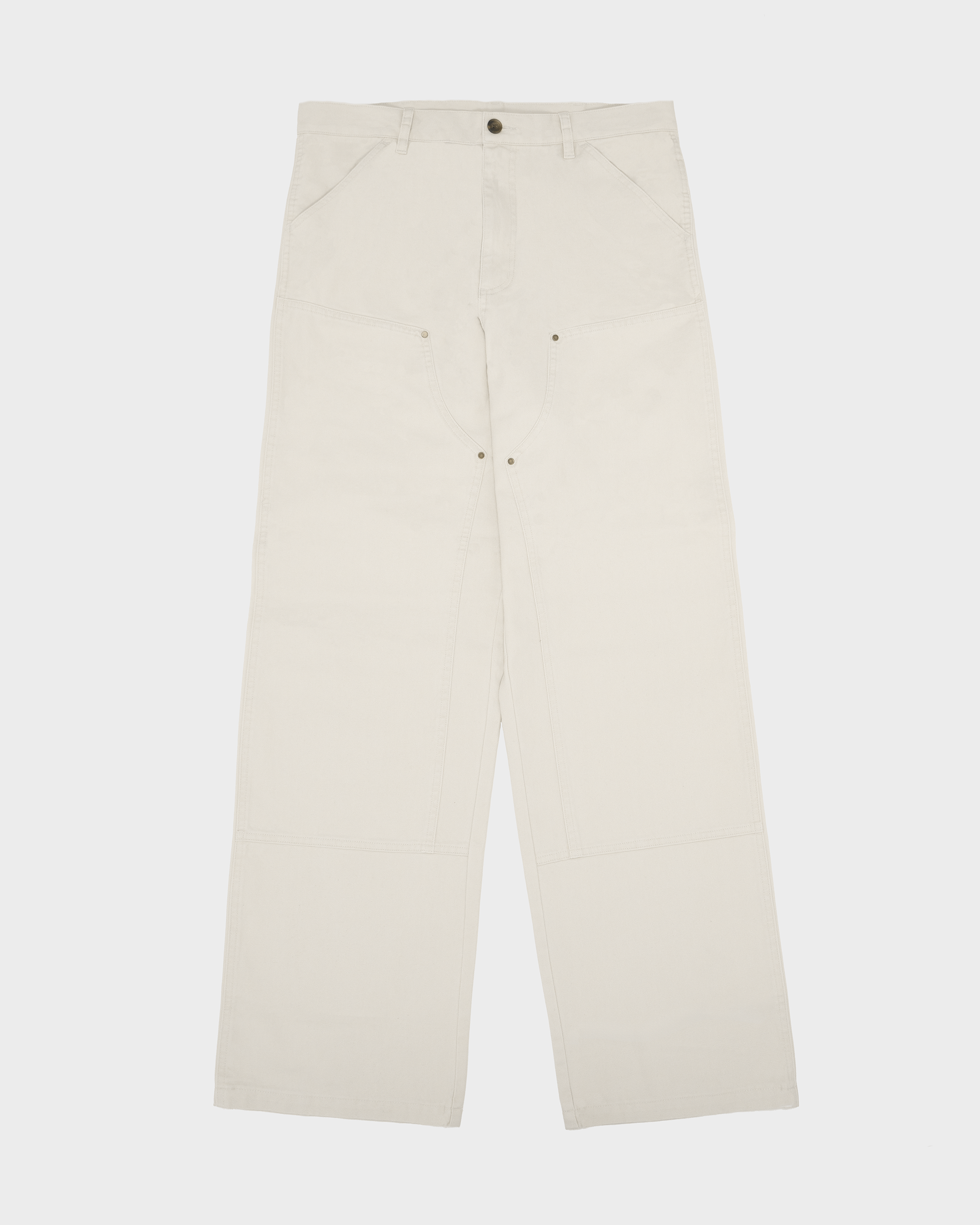 SoHo Carpenter Pants for Men - Vintage Workwear Jeans in Ecru | Durable Cotton Twill Trousers for Construction, DIY Projects & Casual Wear