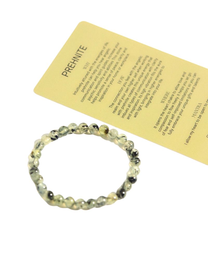 Natural Prehnite Gemstone Bracelet for Women - Healing Crystal Jewelry for Positive Energy & Stress Relief - Perfect for Meditation, Yoga & Spiritual Gifts