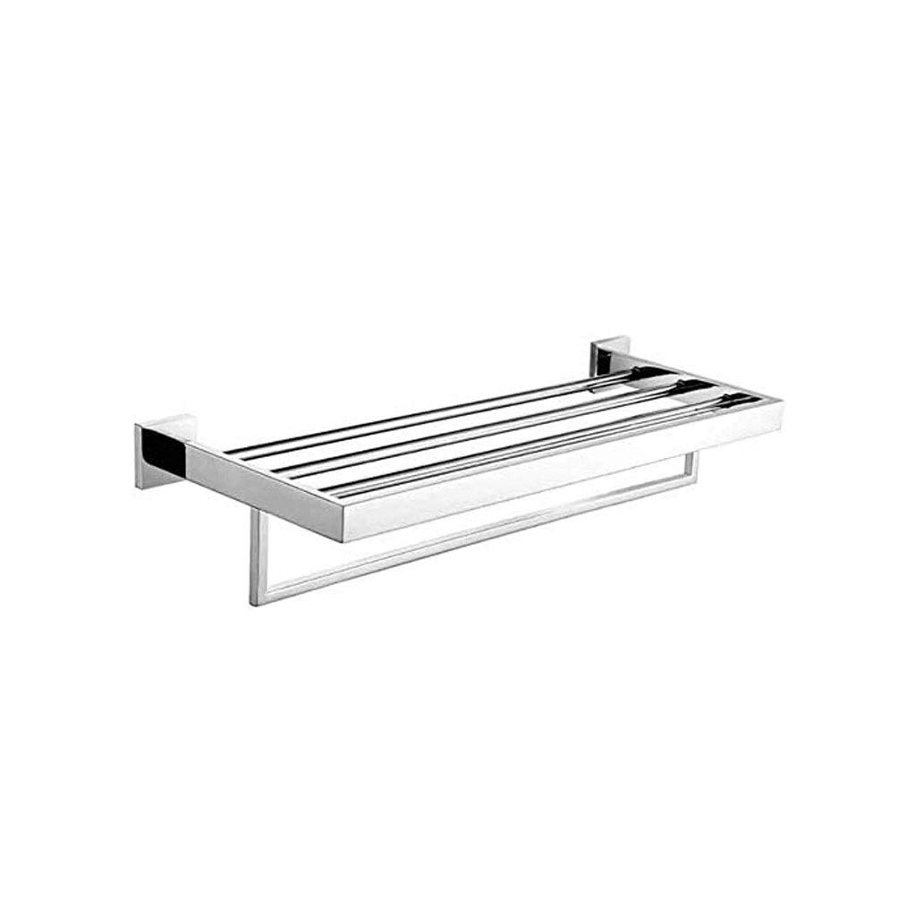 Premium Stainless Steel Double-Layer Towel Rack with Perforated Design - Bathroom & Hotel Style Towel Storage Shelf with Towel Bar - Perfect for Spa, Gym, and Luxury Home Bathrooms