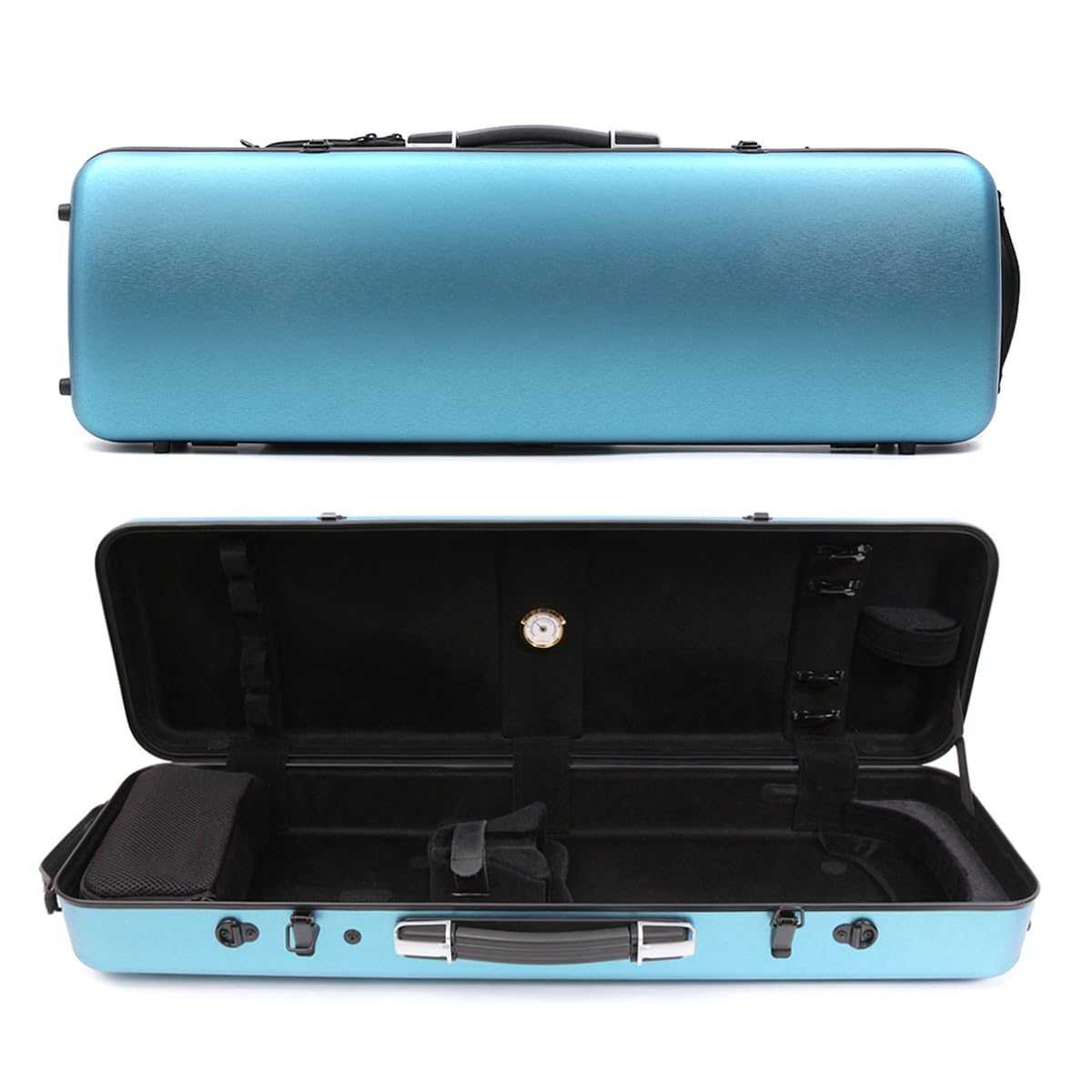 Premium 4/4 Full Size Carbon Fiber Violin Case - High Strength Hard Shell with Durable Handles, Backpack Straps & Music Sheet Pocket (Blue, Buckle Lock) - Perfect for Professional Musicians, Music Students & Travel Performances