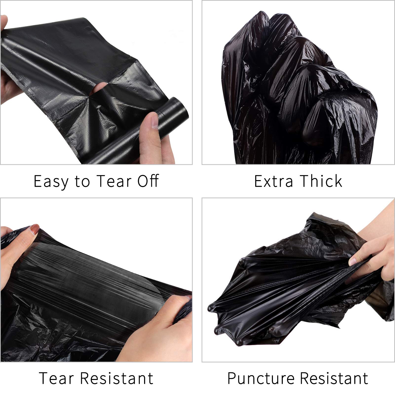Toplive 4 Gallon Small Trash Bags - Heavy Duty Garbage Bags for Wastebasket & Bin Liners | Perfect for Home, Bathroom, Bedroom, Kitchen & Office Trash Cans | Black Waste Disposal Bags for Daily Use & Cleaning