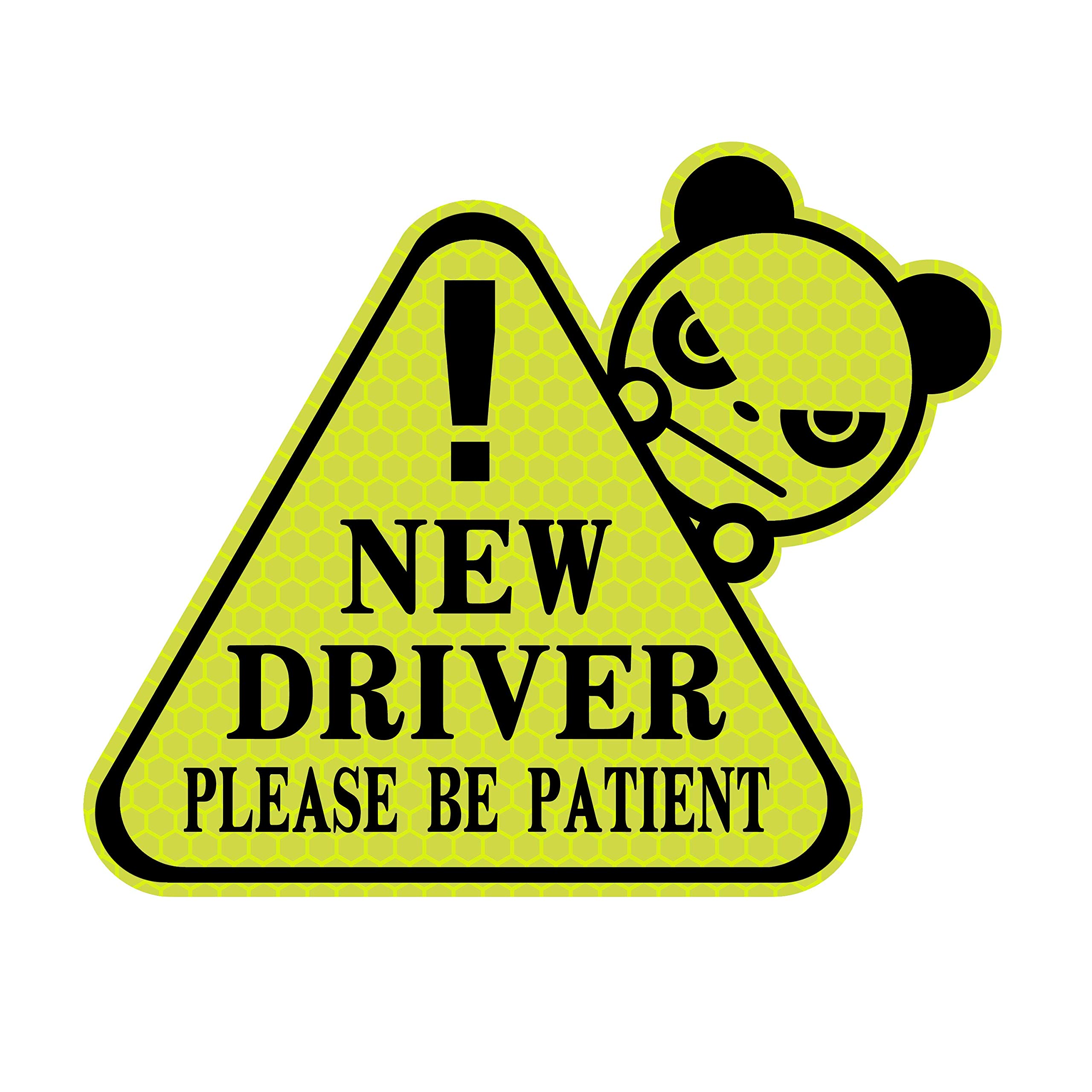 Funny New Driver Sticker for Car - Reflective Waterproof Student Driver Decal - Perfect for Graduation Gifts & Safe Driving Practice (Yellow)