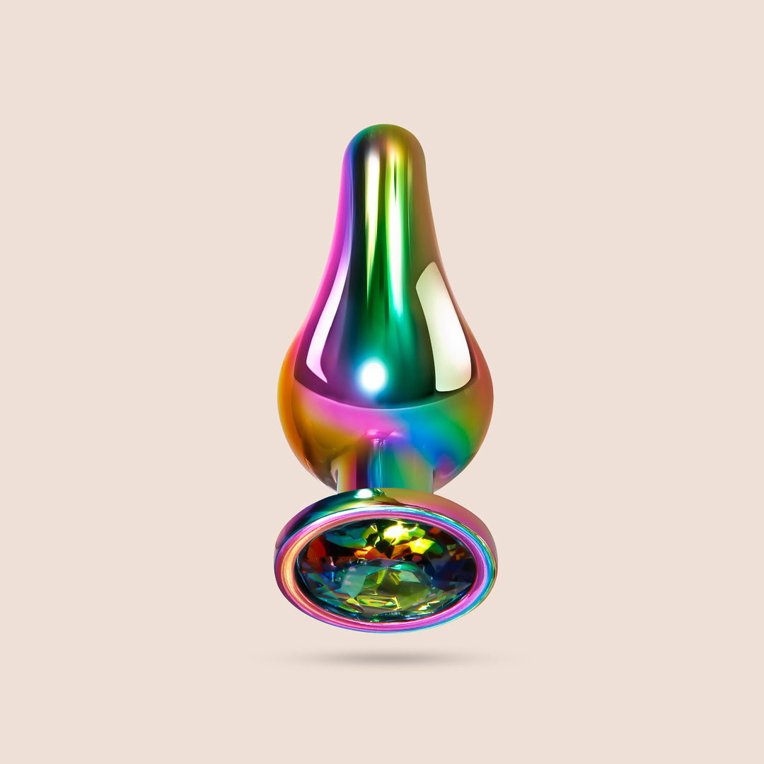Rainbow Metal Butt Plug Set - 3 Piece Anal Training Kit for Beginners & Advanced Users | Smooth Stainless Steel Design for Comfort & Safety | Perfect for Couples Play, Solo Exploration & BDSM Scenes
