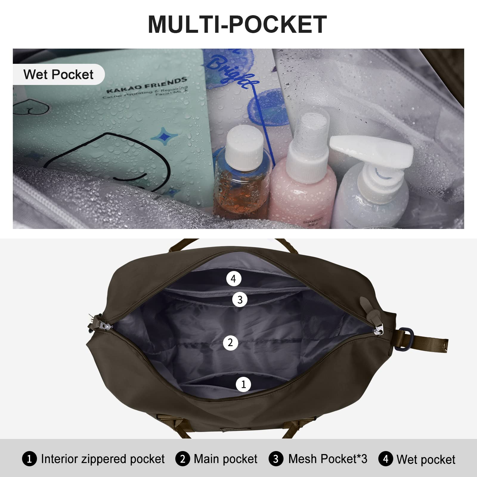 Best Travel Duffel Bag for Women - Lightweight Sports Tote & Gym Shoulder Bag - Perfect as Weekender Overnight Bag for Travel, Workout, Yoga, and Weekend Getaways