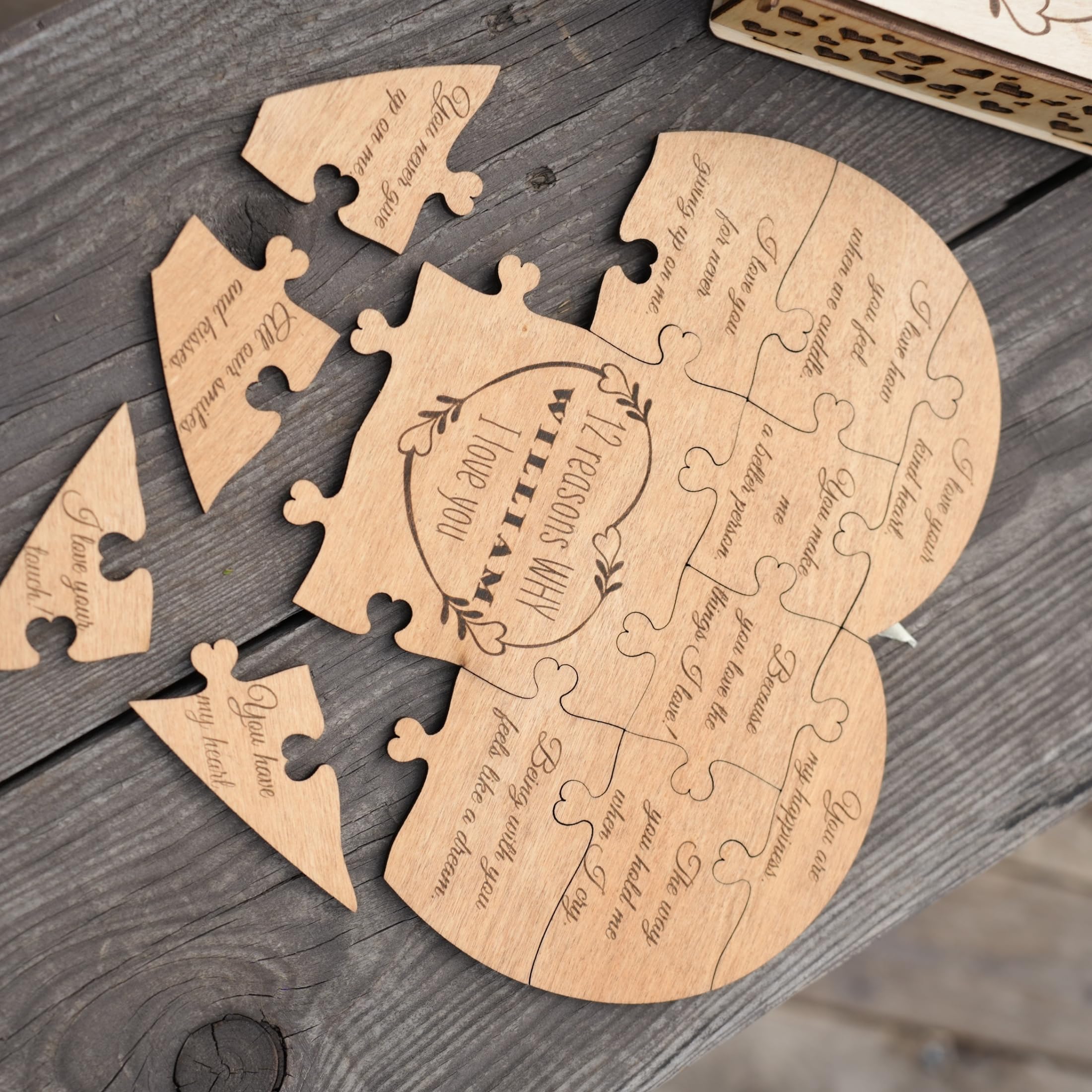 Personalized Wooden 'Reasons Why I Love You' Gift - Romantic Anniversary & Birthday Present for Husband, Wife, Boyfriend, Girlfriend - Best Friend Keepsake for Christmas, Valentine's Day & Special Occasions - Perfect for Home Decor, Wedding Anniversaries & Couples Gifts