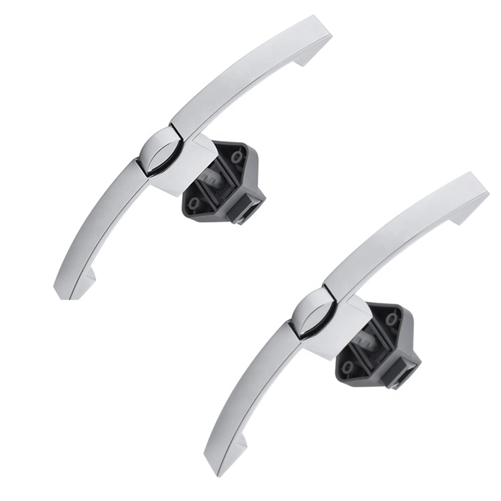 Chrome Arc Push Button Pull Lock Handle for Caravan RV Cupboard Yacht Boat Cabinet Drawer - Zinc Alloy Locking Mechanism for Secure Storage - Perfect for Trailers, Campers & Marine Use (2 Pack)