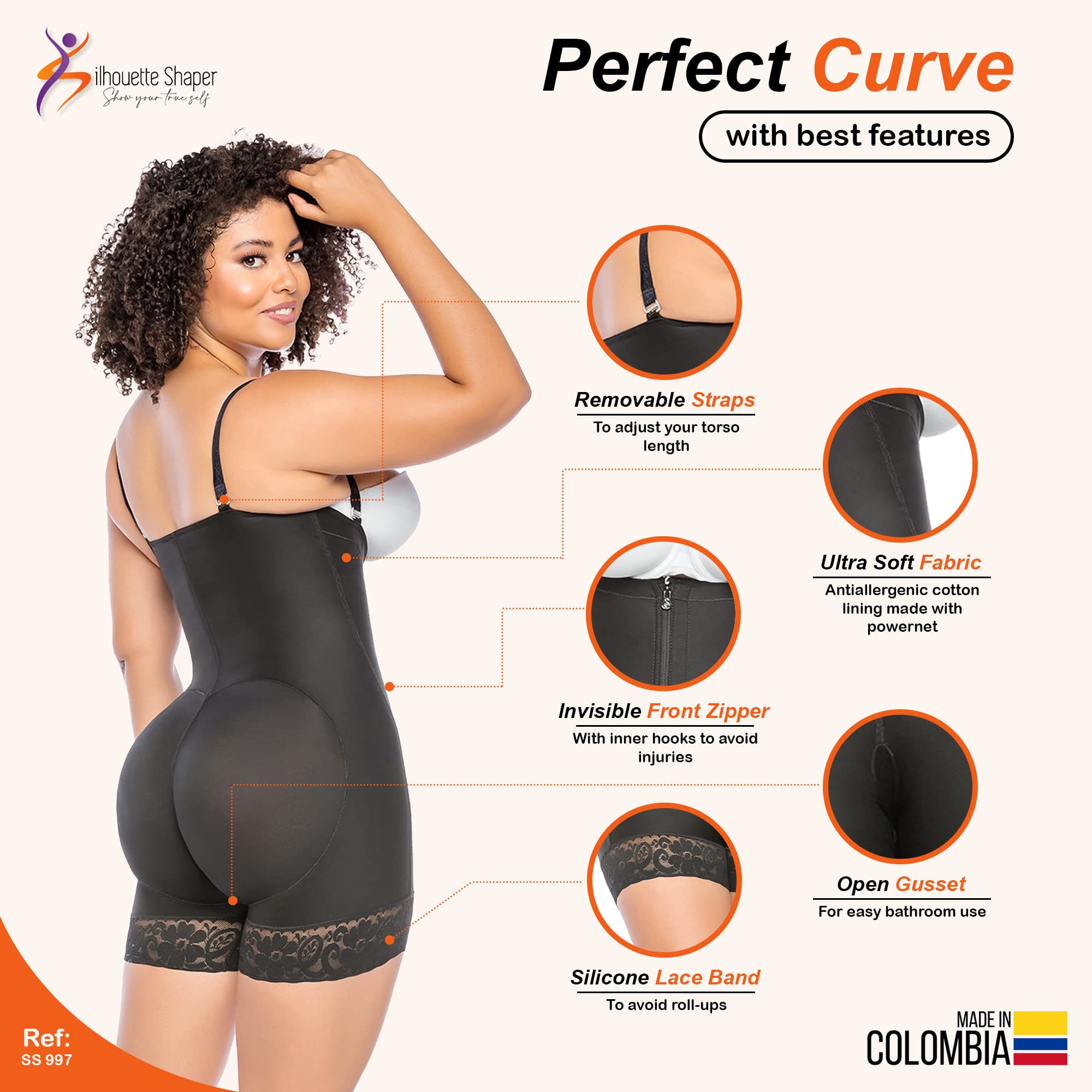 High Waist Tummy Control Shapewear for Women - High Compression Body Shaper, Seamless Everyday Wear, 100% Colombian Fajas - Perfect for Postpartum, Workout & Special Occasions