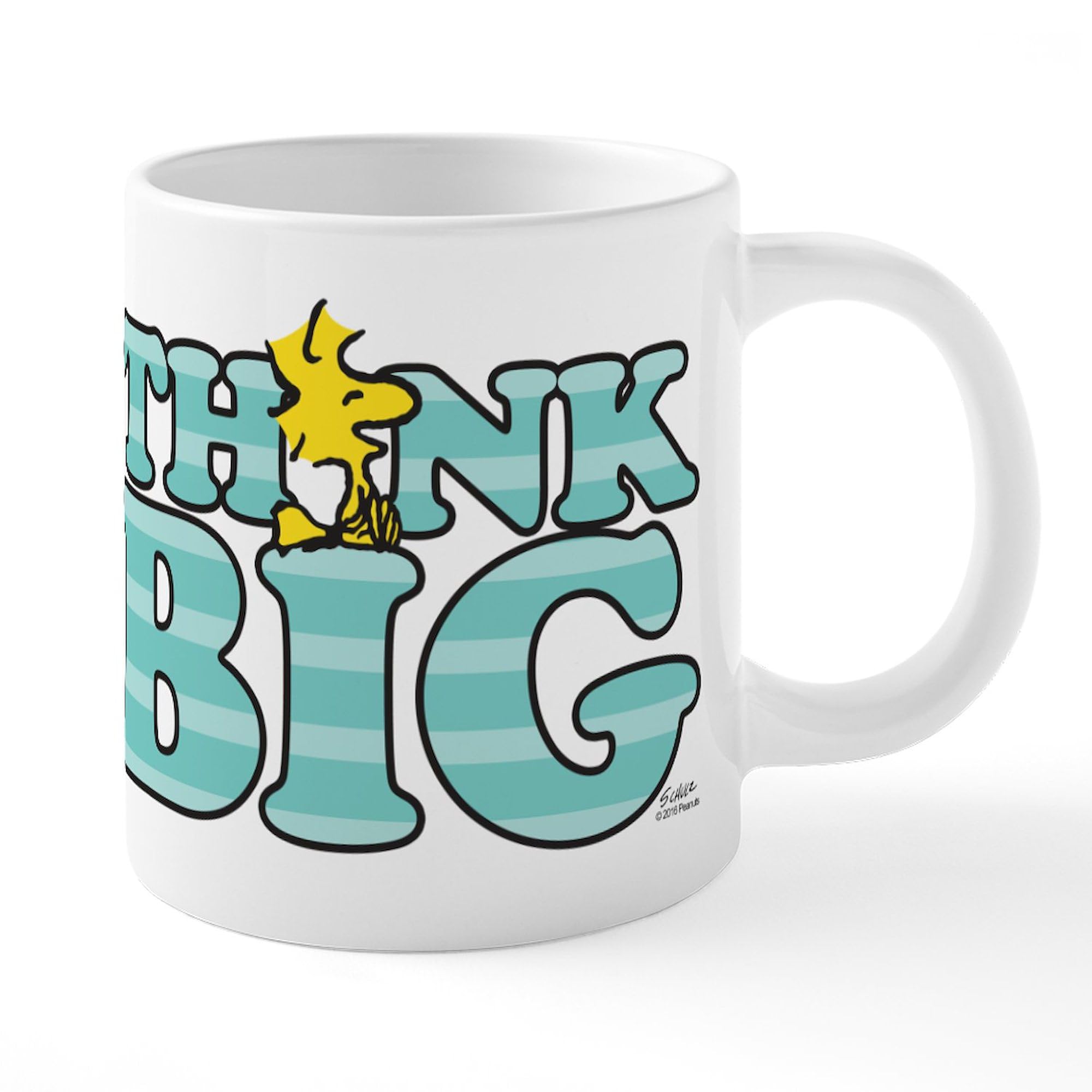 Woodstock Think Big 20 oz Ceramic Coffee Mega Mug - Large Insulated Coffee Cup for Home, Office & Camping - Funny Hippie Gift for Coffee Lovers
