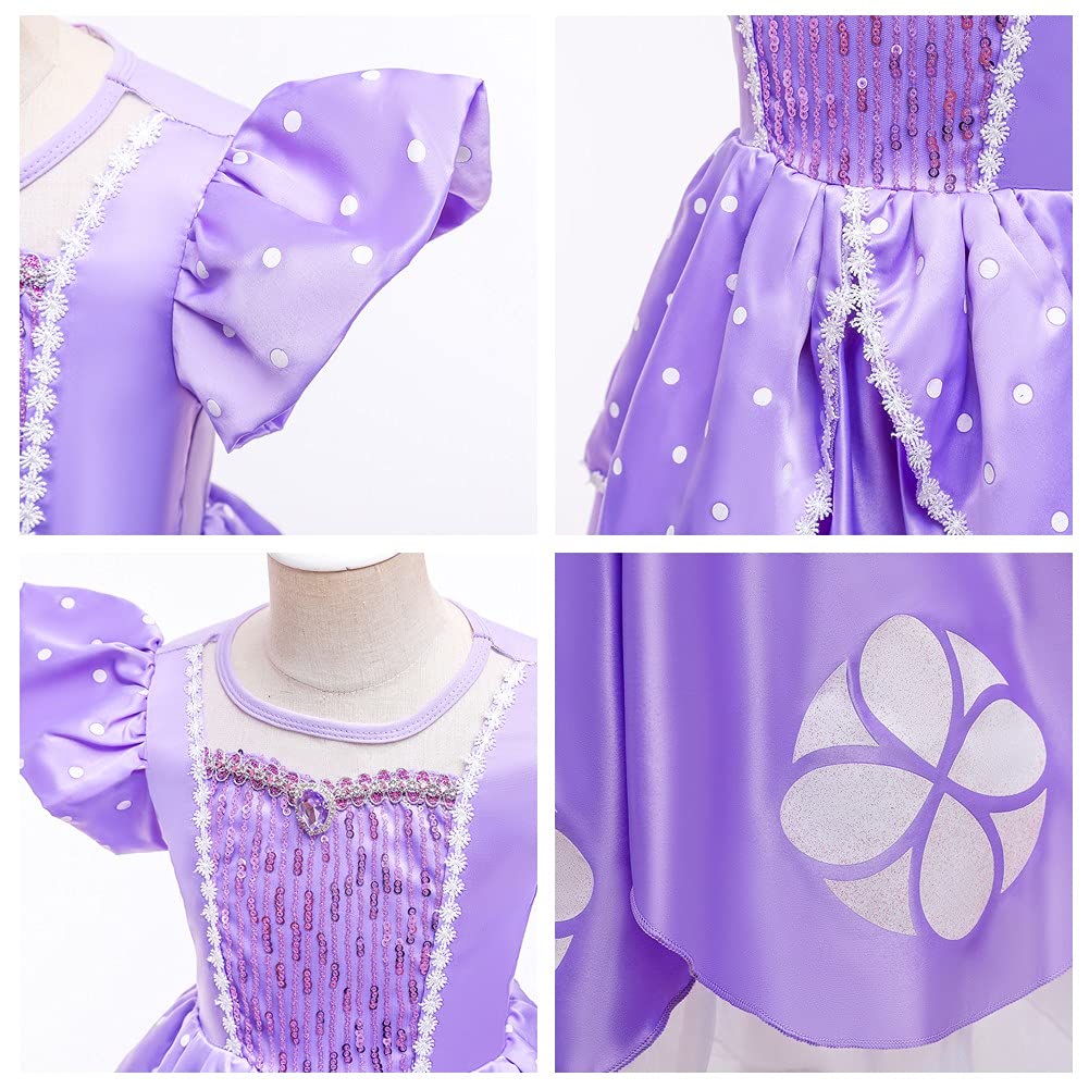 Sofia Princess Birthday Dress for Girls - Rapunzel Halloween Costume & Christmas Party Gown with Accessories | Perfect for Pageants, Evening Events & Dress-Up Play