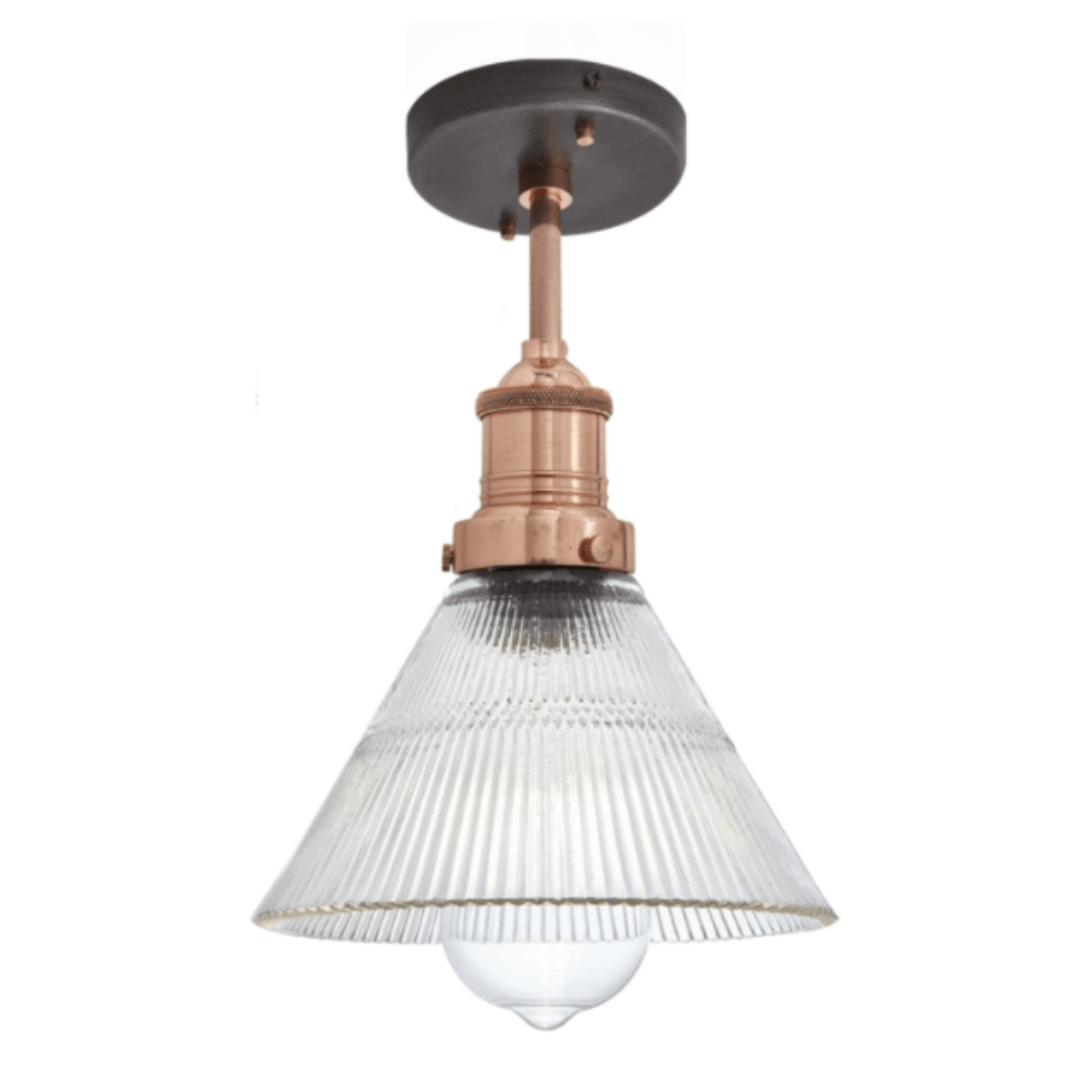 7 Inch Brooklyn Glass Funnel Flush Mount Ceiling Light - Modern Kitchen & Dining Room Lighting Fixture for Home Decor