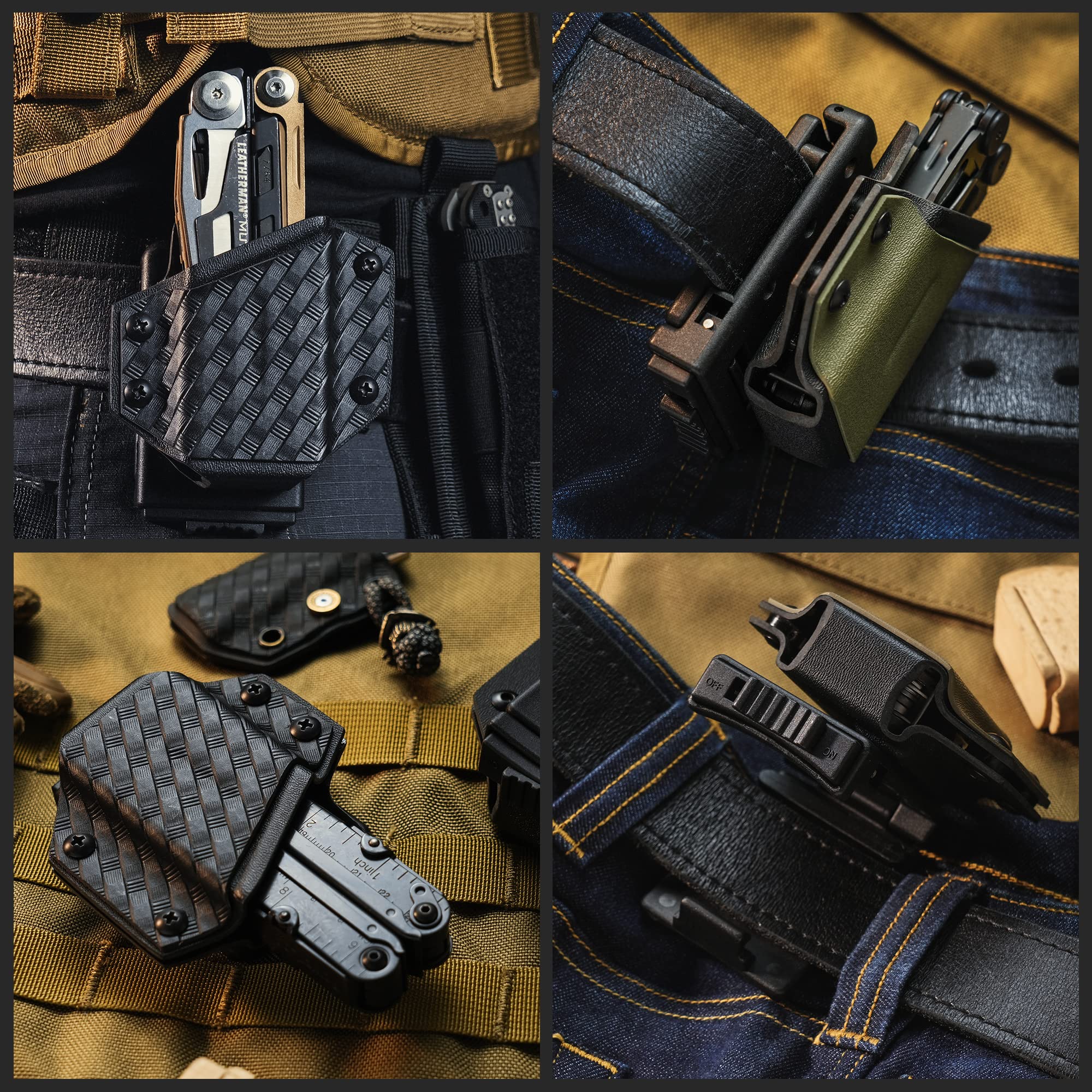 TACTICAL GEEK TX1 Multi-Tool Sheath - Adjustable EDC Multi Tool Holder Holster with Belt Clip (Black) - Perfect for Camping, Hiking, Outdoor Adventures & Everyday Carry - Multi-Tool Not Included