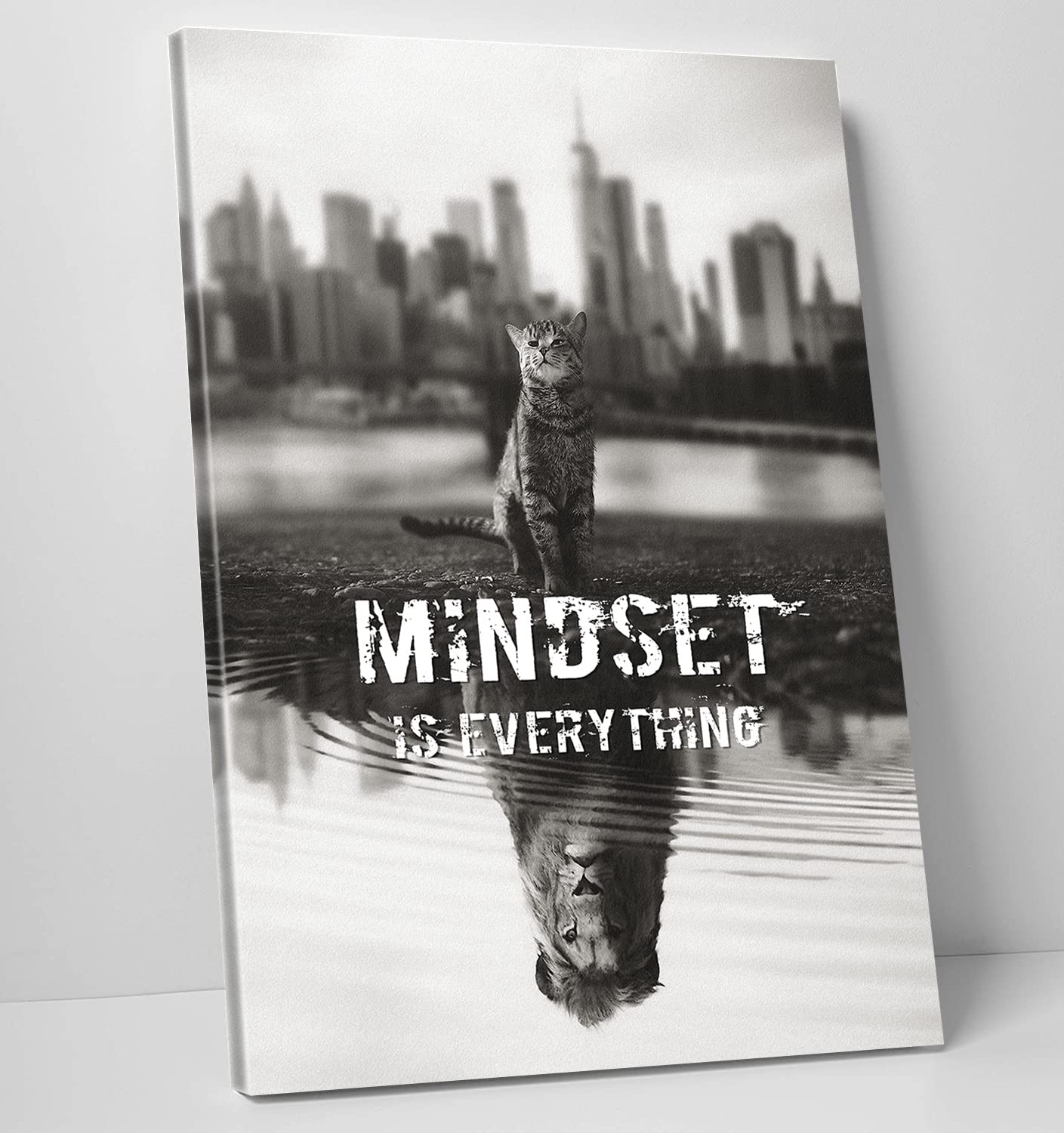 Motivational Lion Wall Art Poster - Mindset is Everything Inspirational Quote for Office & Classroom Decor - 28''W x 40''H - Easy to Hang - Perfect for Home, Office, or School Motivation
