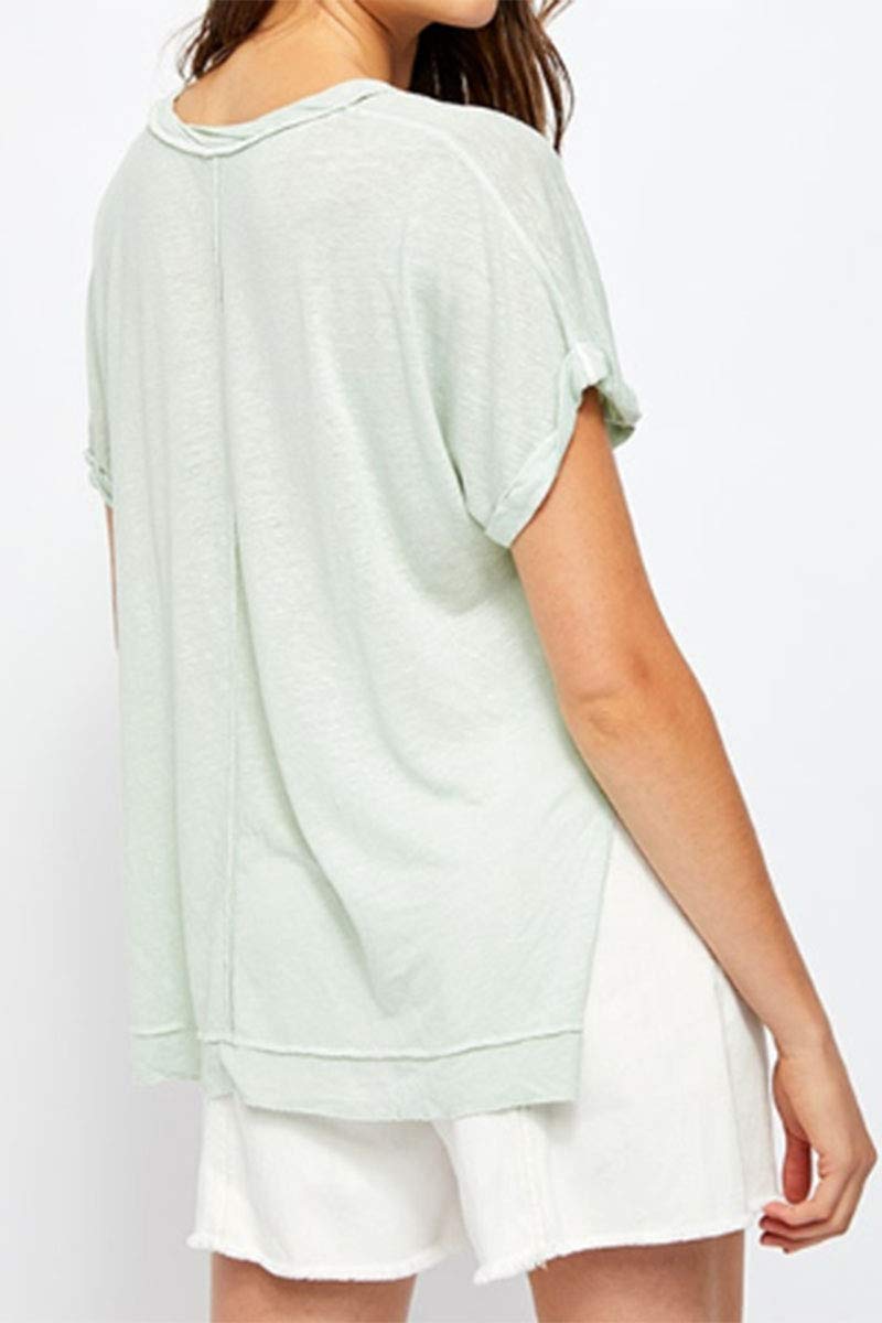 Free People Under The Sun Tee - Women's Short Sleeve T-Shirt in Ponderosa Green, Size Small | Casual Summer Top for Beach, Travel & Everyday Wear