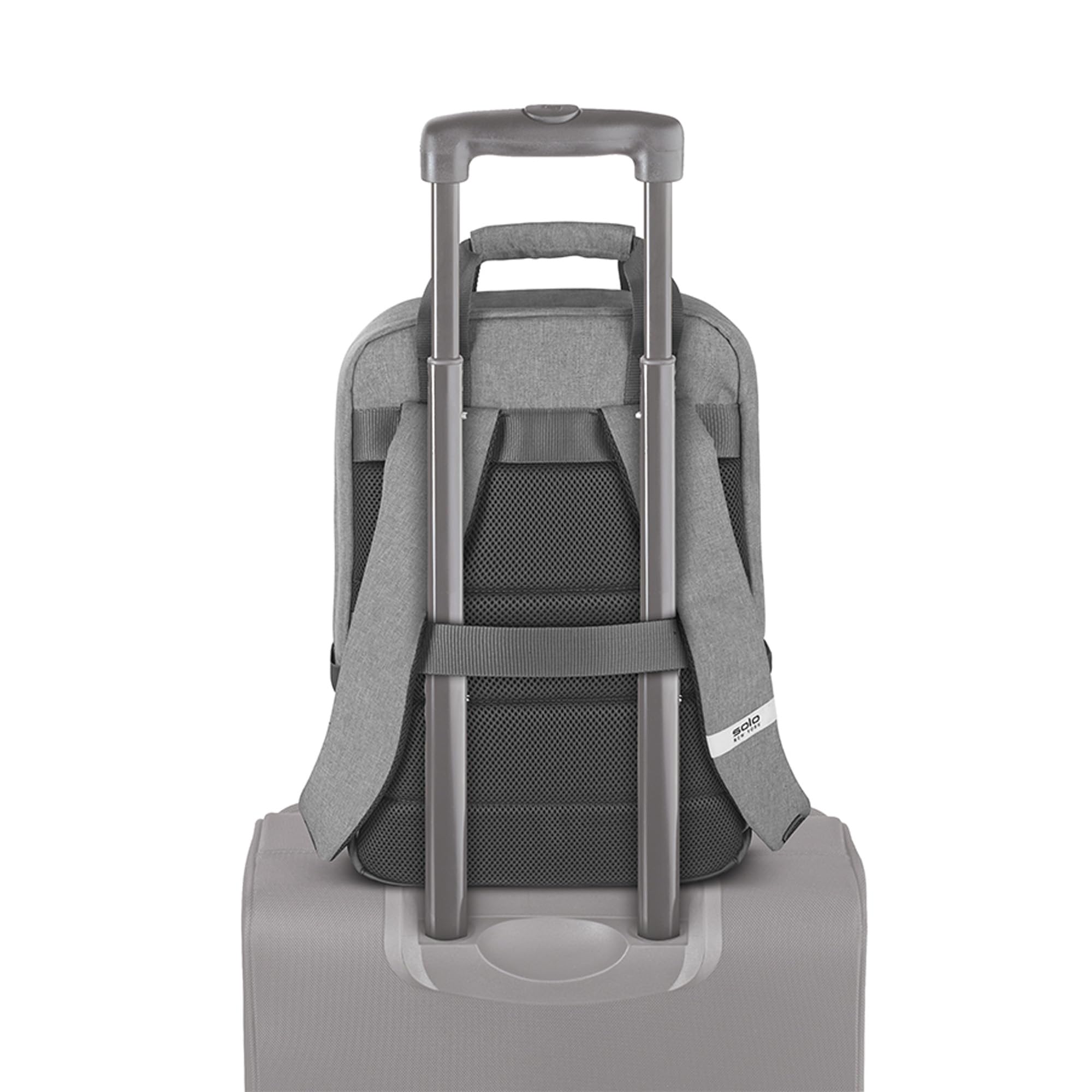 Solo New York Re:Claim Laptop Backpack - Water-Resistant 15.6 Inch Business Backpack for Men & Women, Grey - Perfect for Work, Travel & College Commute