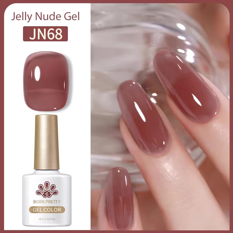 Born Pretty Jelly Nude Gel Polish - Long Lasting Soak Off UV LED Nail Polish for Salon & Home Manicure - Perfect for Weddings, Parties & Everyday Wear